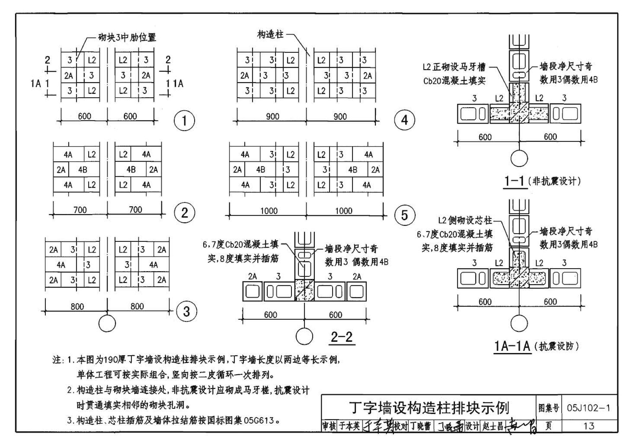 05J102-1--混凝土小型空心砌块墙体建筑构造