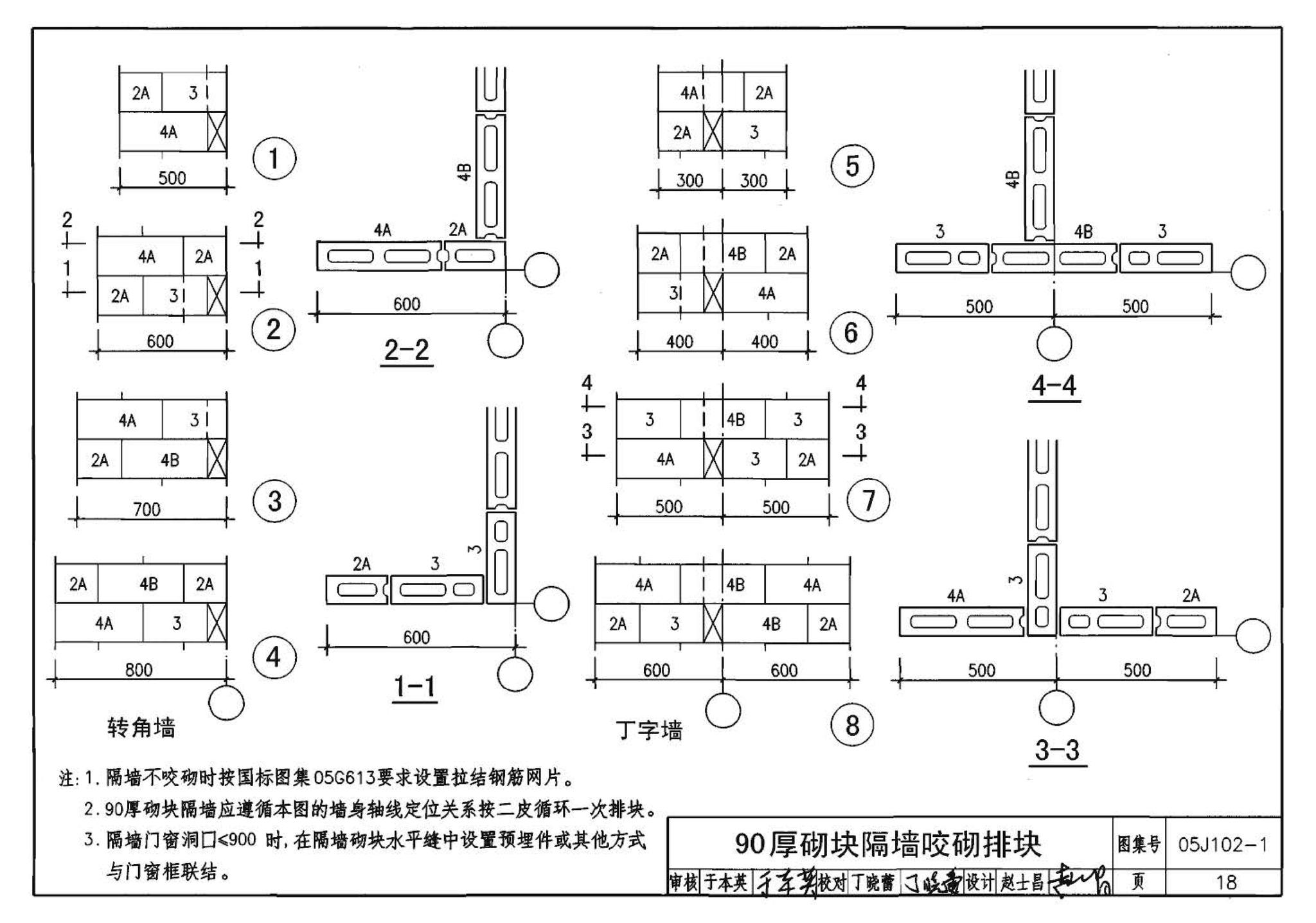 05J102-1--混凝土小型空心砌块墙体建筑构造