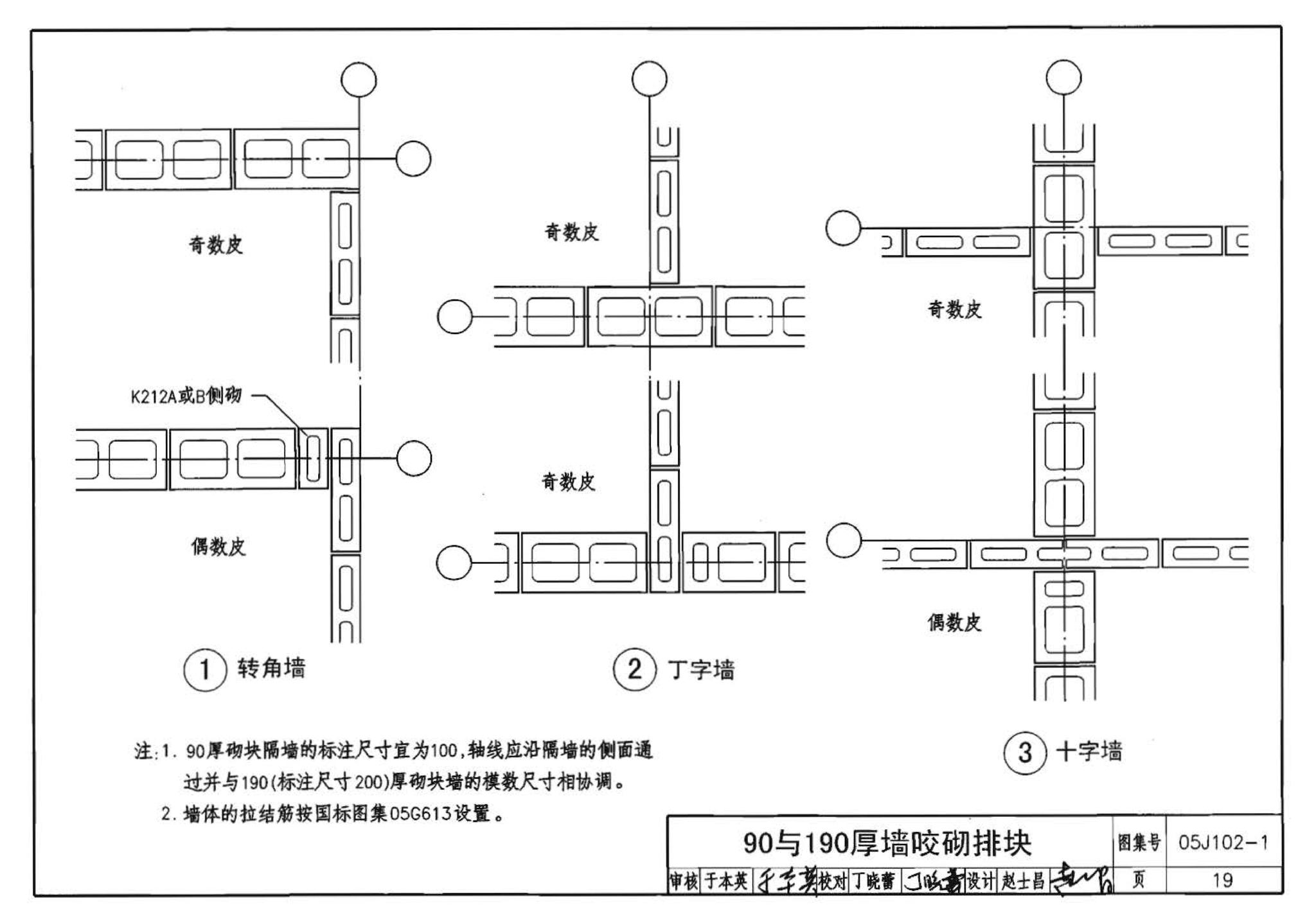 05J102-1--混凝土小型空心砌块墙体建筑构造