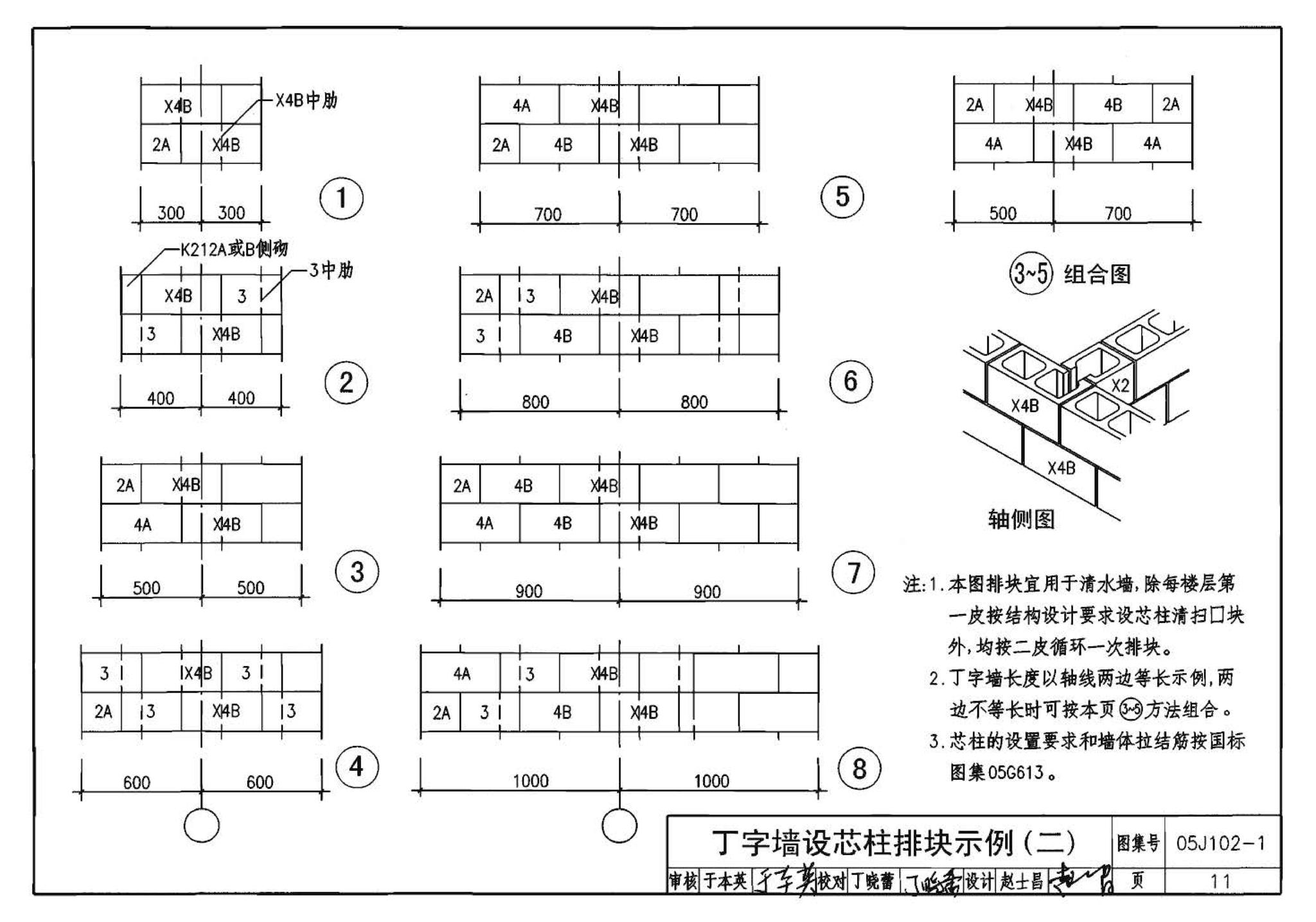 05J102-1--混凝土小型空心砌块墙体建筑构造