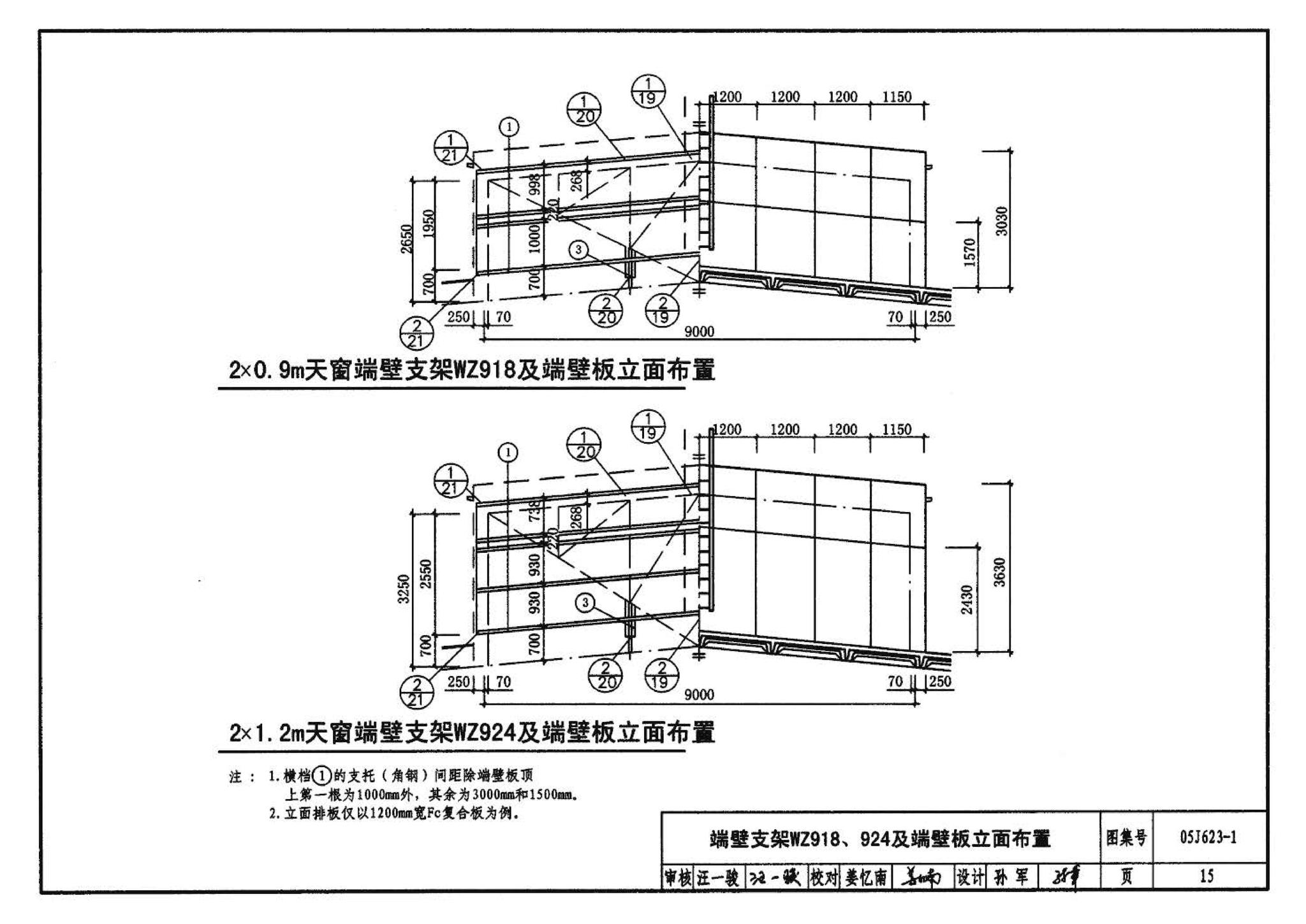 05J623-1--钢天窗架建筑构造