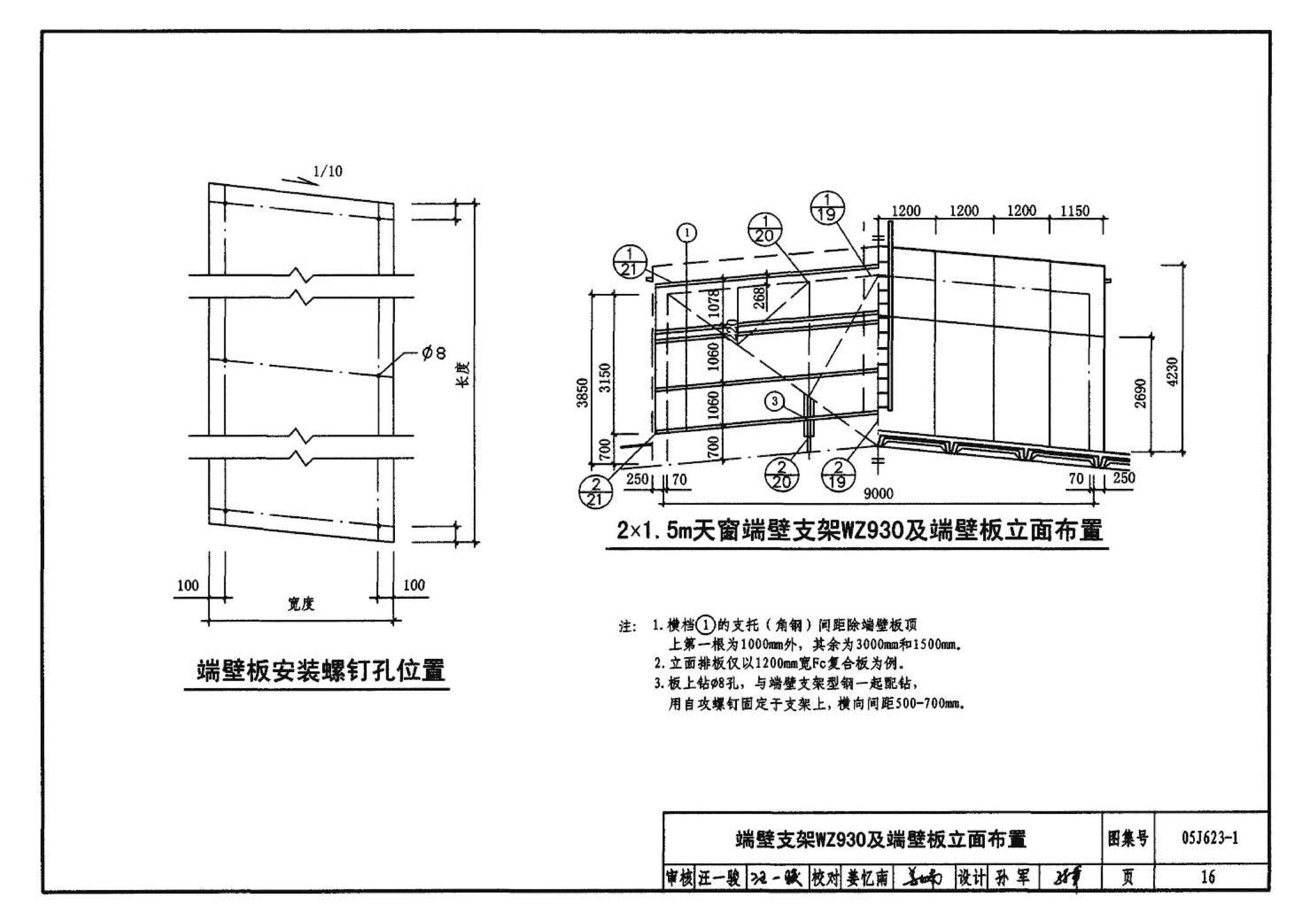 05J623-1--钢天窗架建筑构造