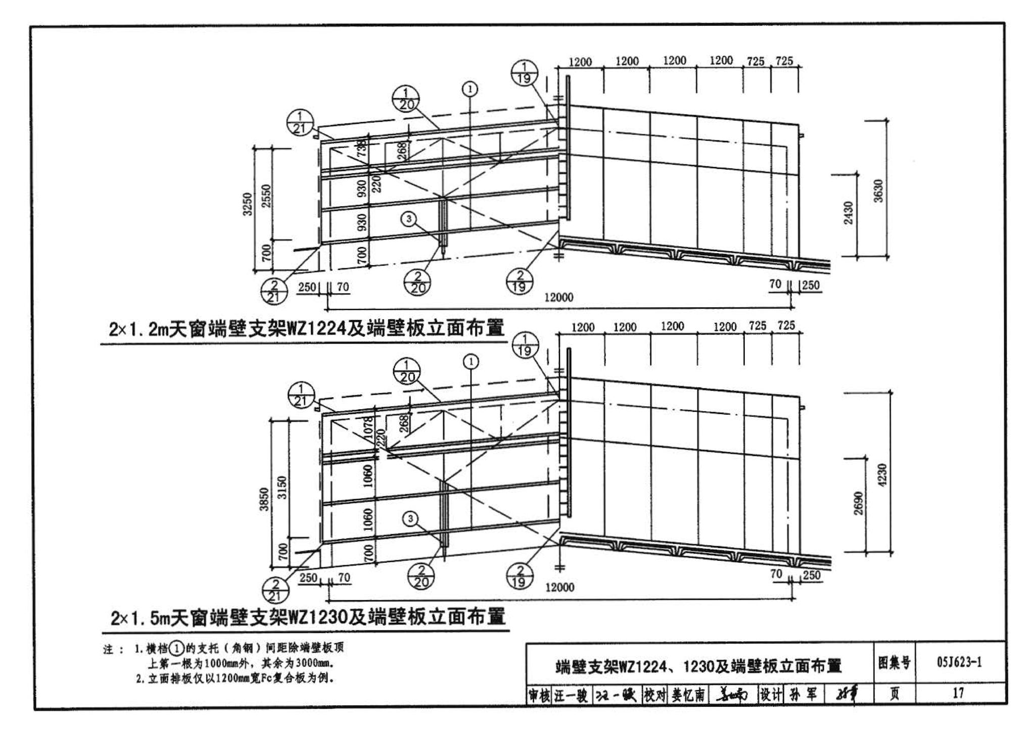 05J623-1--钢天窗架建筑构造