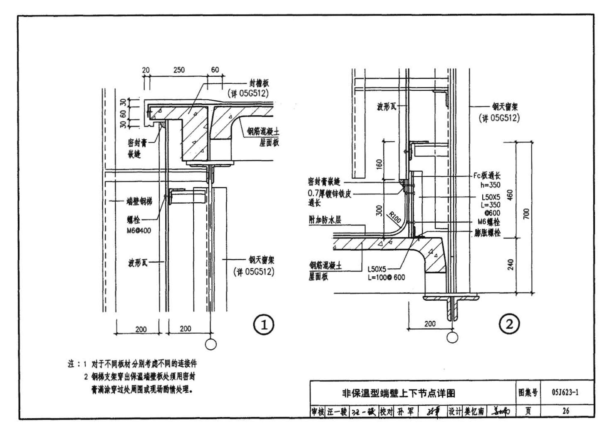 05J623-1--钢天窗架建筑构造