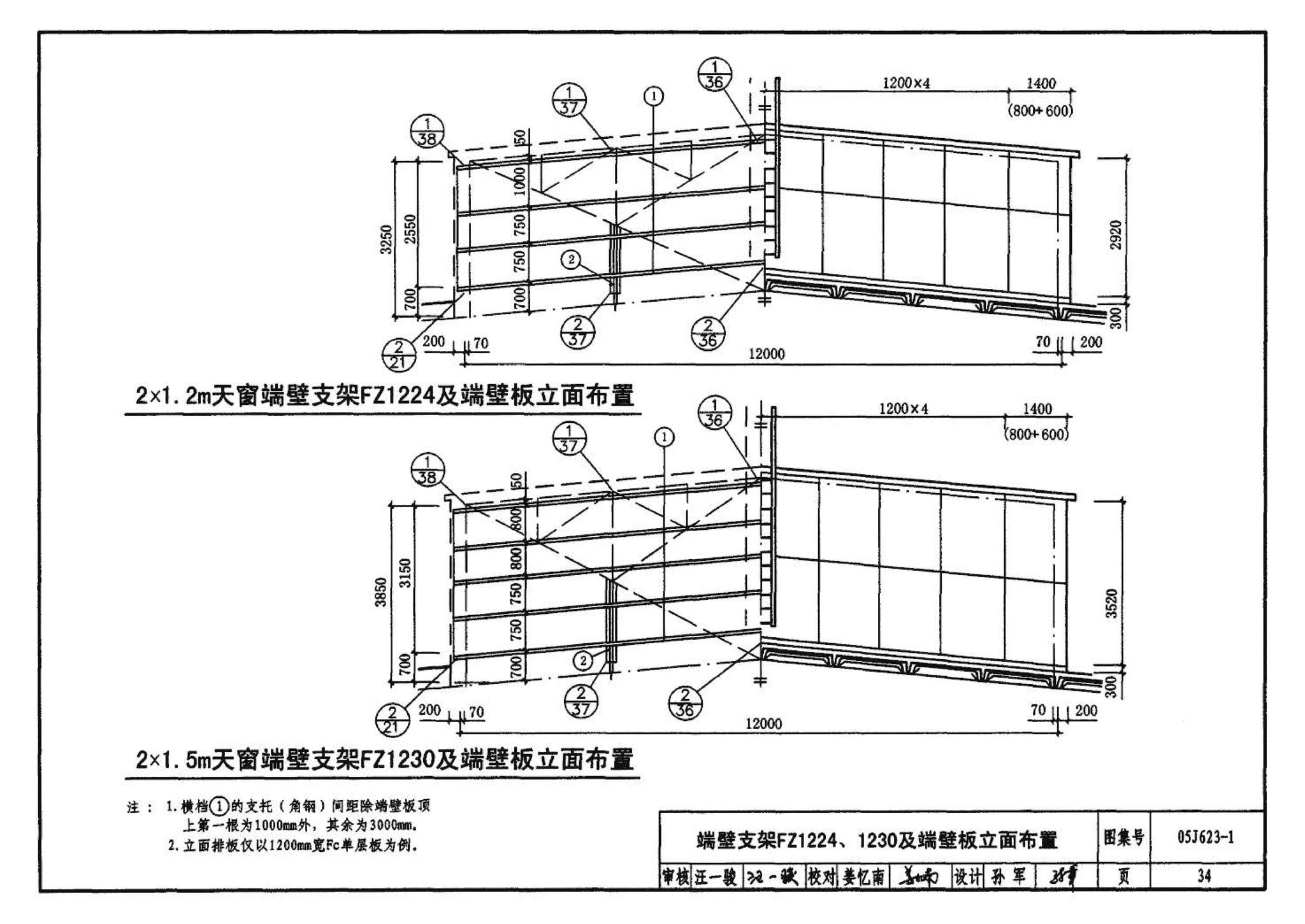 05J623-1--钢天窗架建筑构造