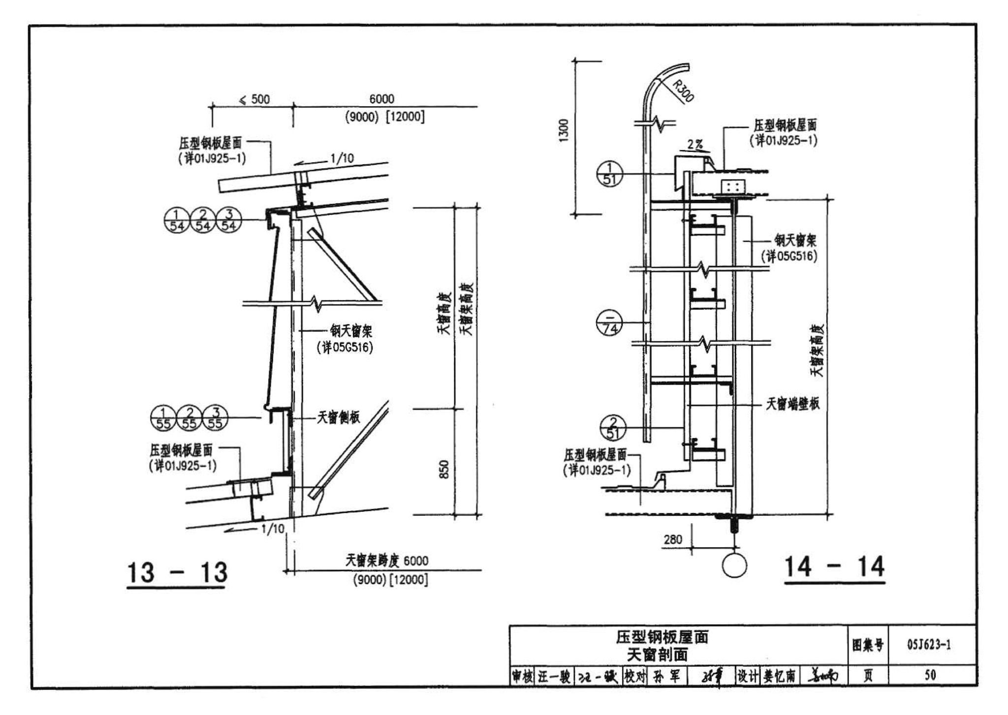 05J623-1--钢天窗架建筑构造