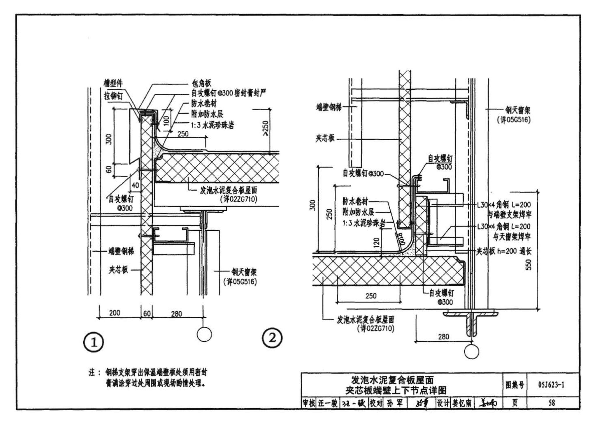 05J623-1--钢天窗架建筑构造