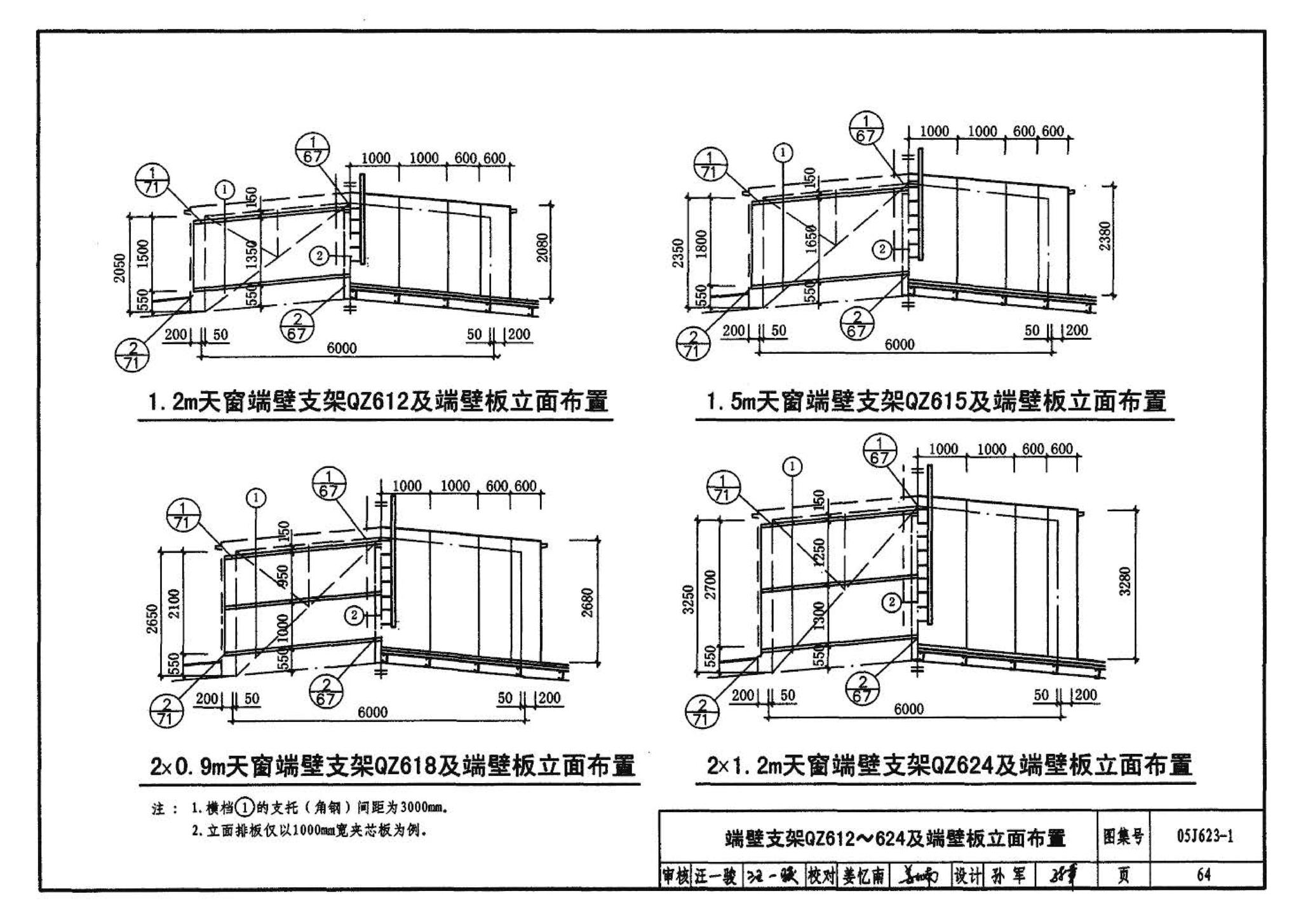 05J623-1--钢天窗架建筑构造