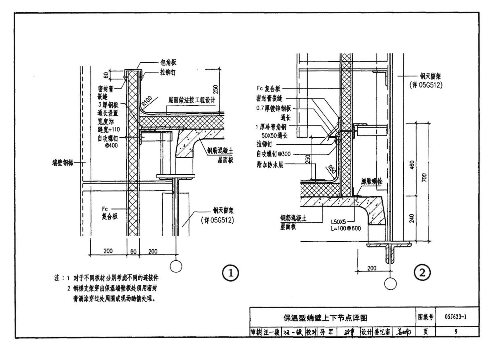 05J623-1--钢天窗架建筑构造