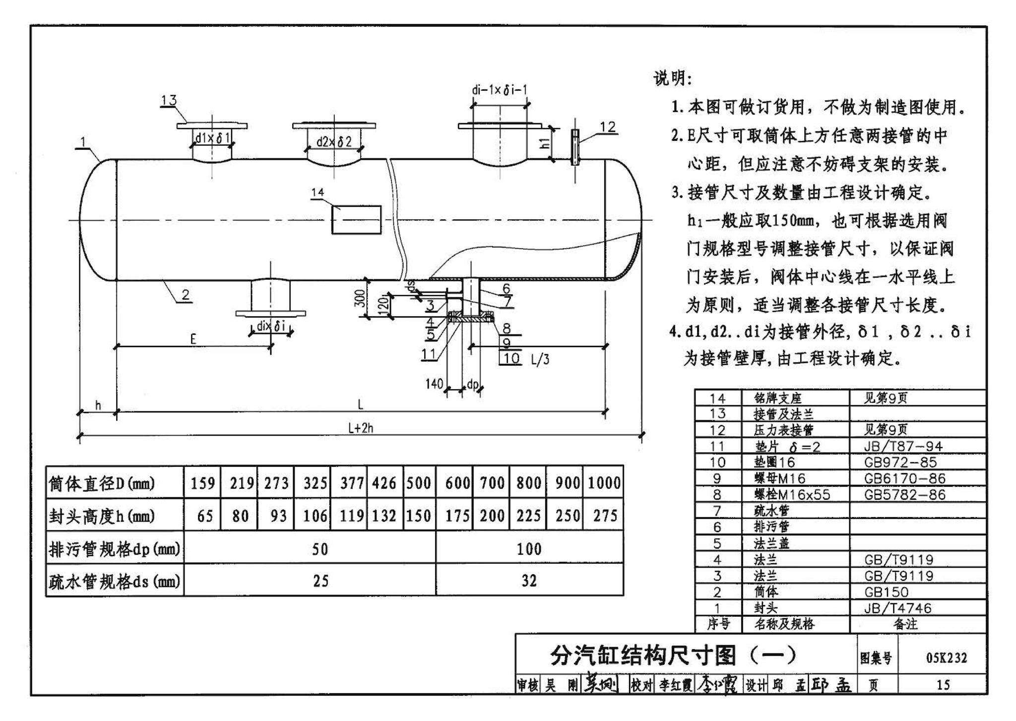 05K232--分(集)水器  分汽缸