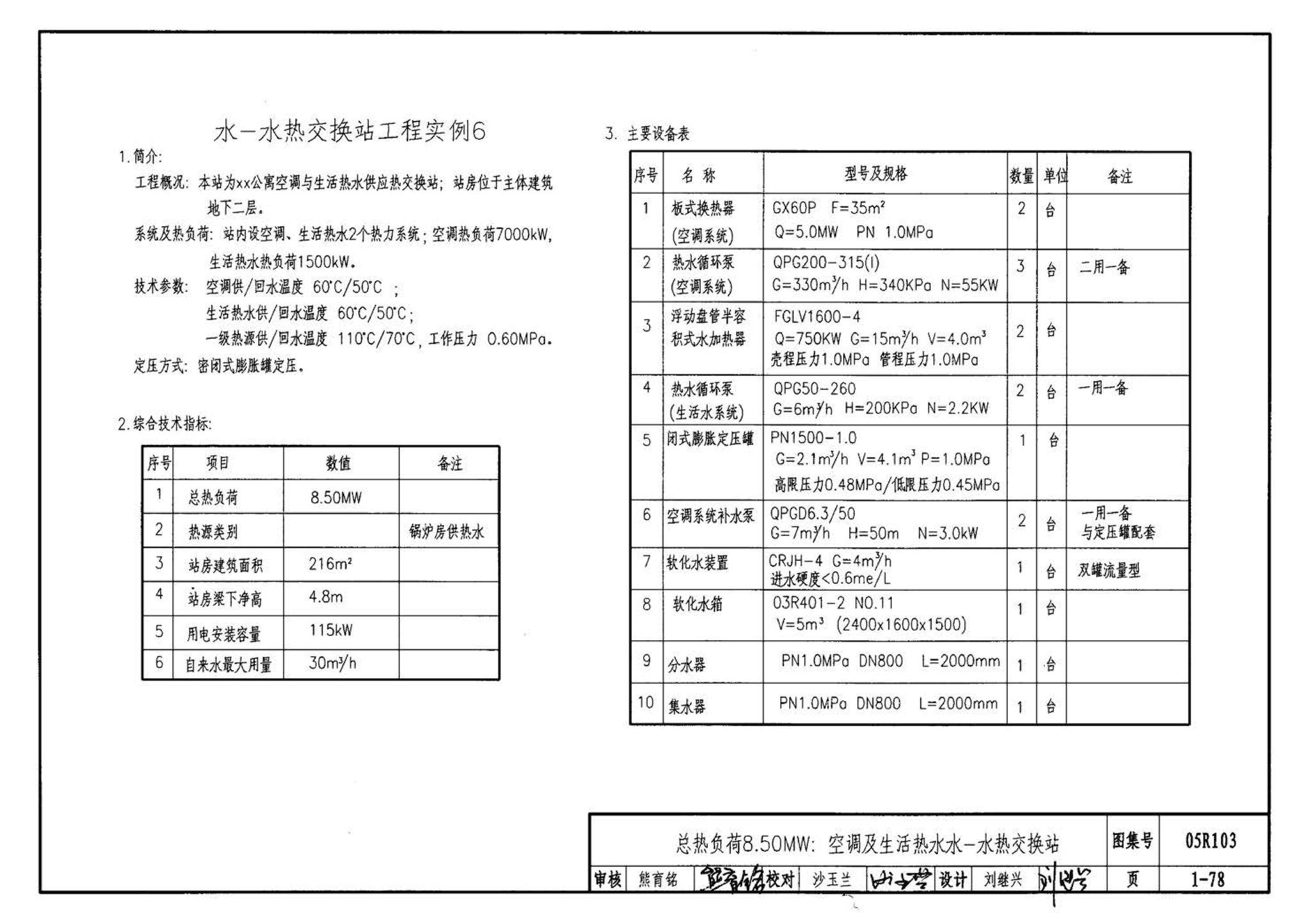 05R103--热交换站工程设计施工图集