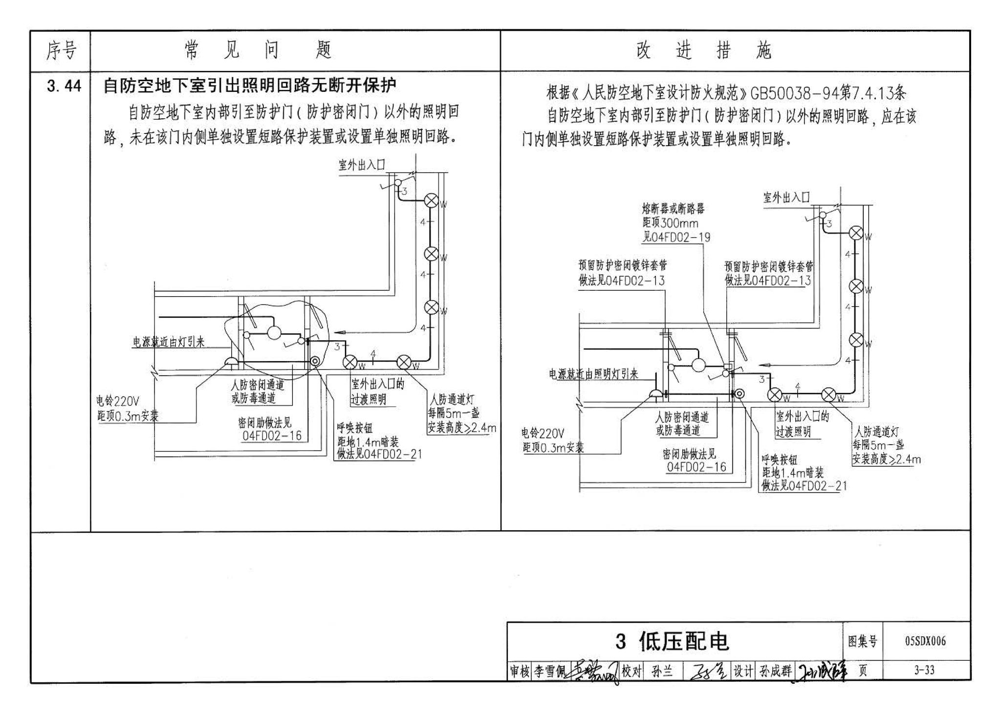 05SDX006--民用建筑工程设计常见问题分析及图示－电气专业