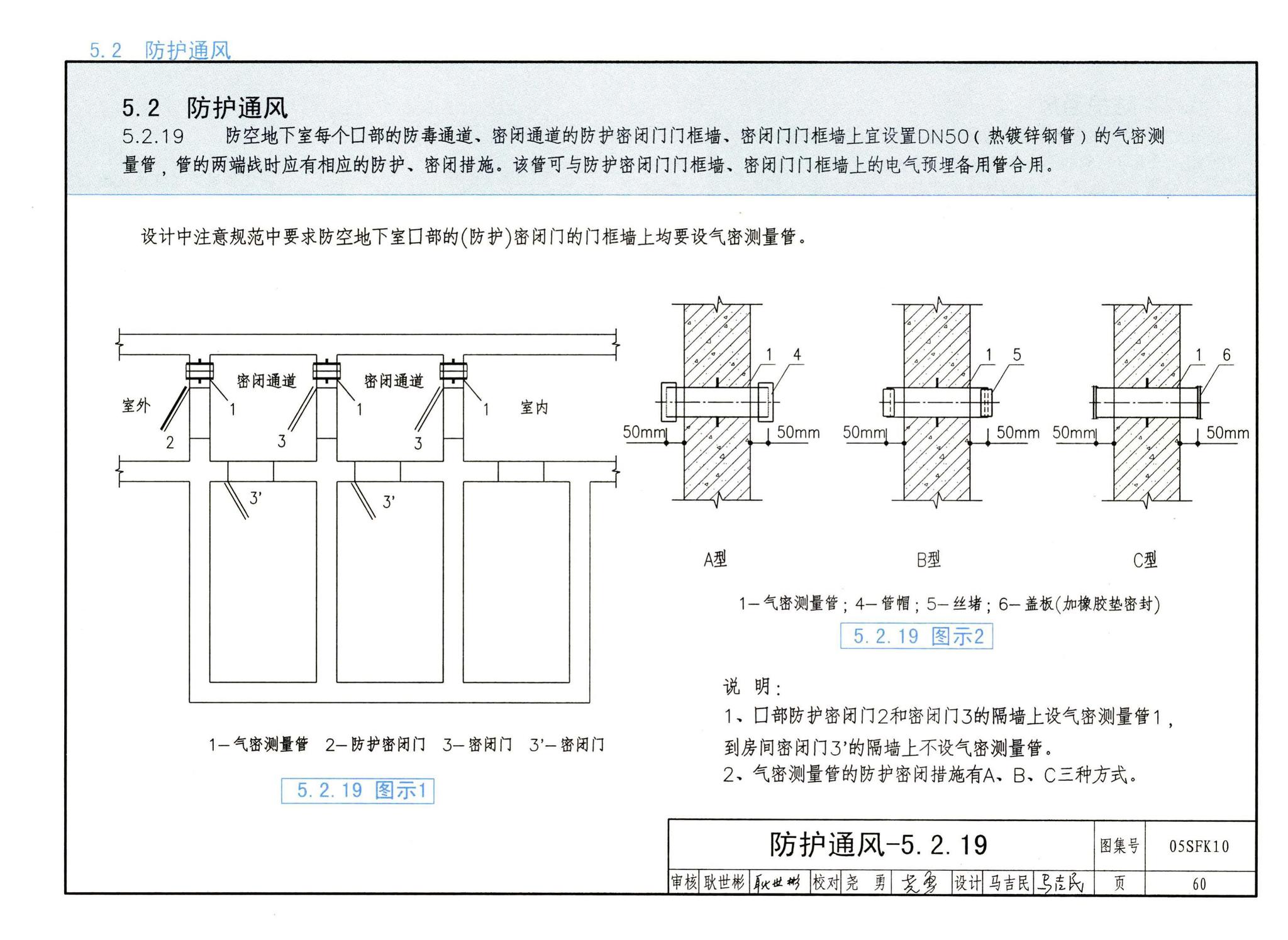 05SFK10--《人民防空地下室设计规范》图示－通风专业