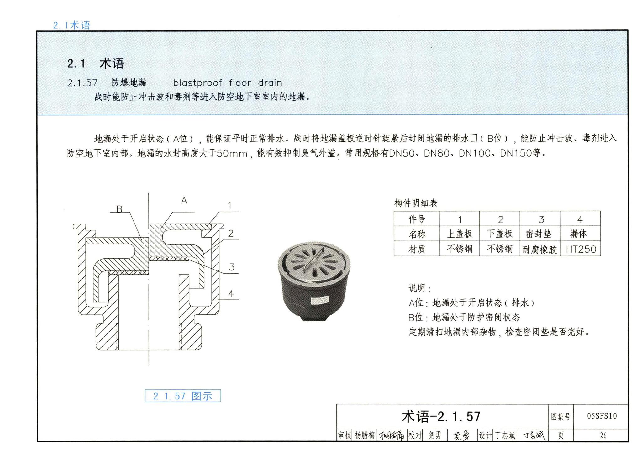 05SFS10--《人民防空地下室设计规范》图示－给水排水专业