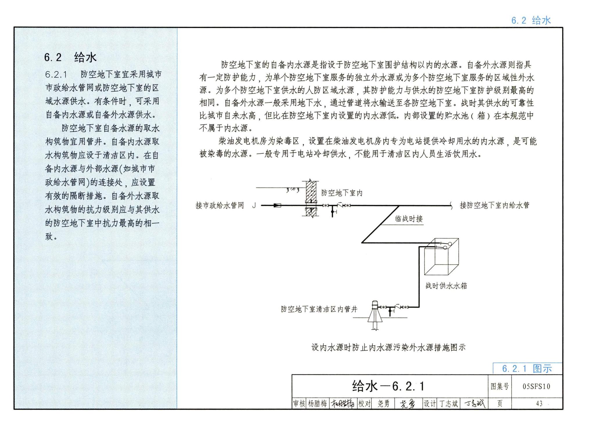 05SFS10--《人民防空地下室设计规范》图示－给水排水专业