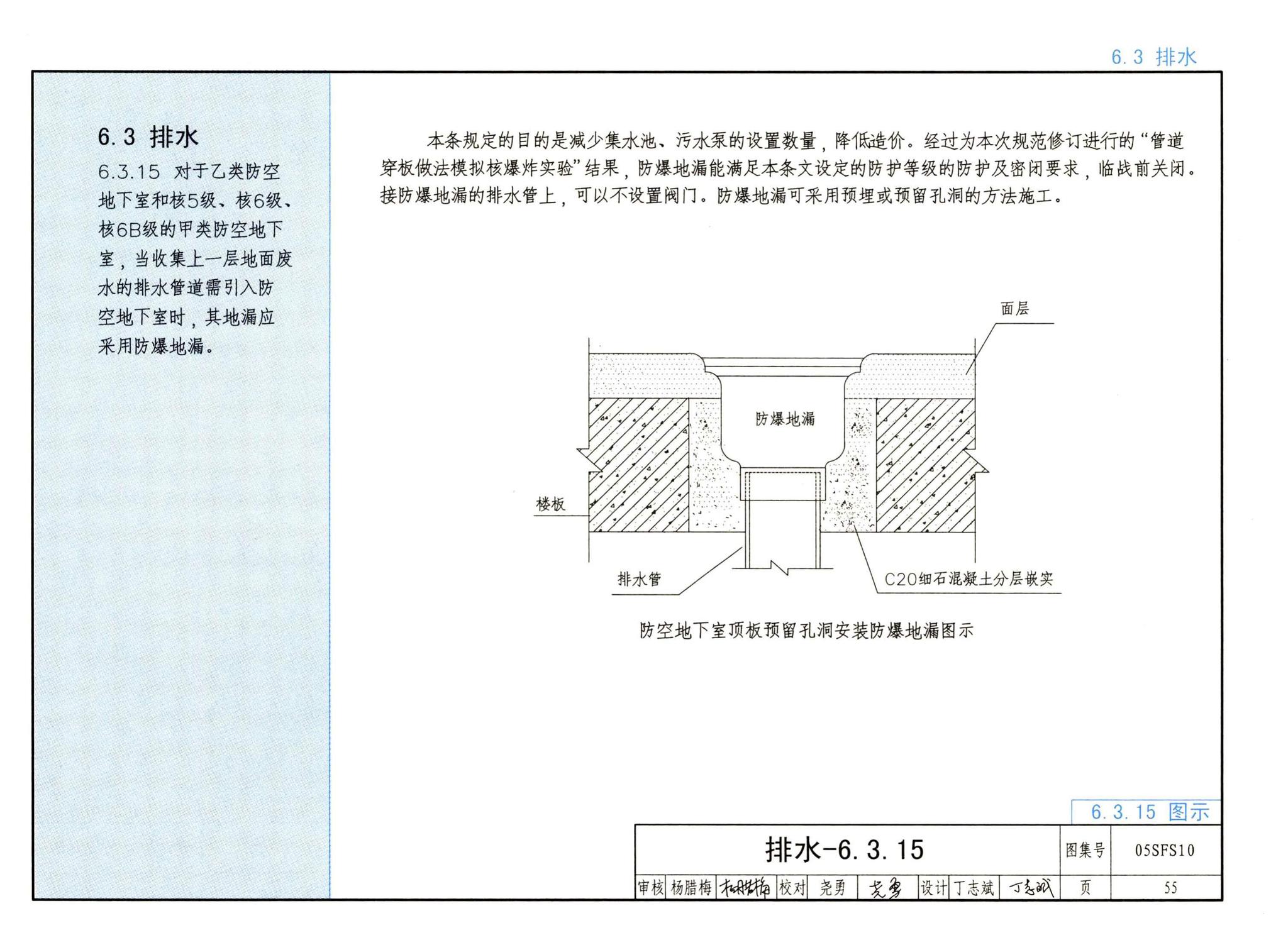 05SFS10--《人民防空地下室设计规范》图示－给水排水专业