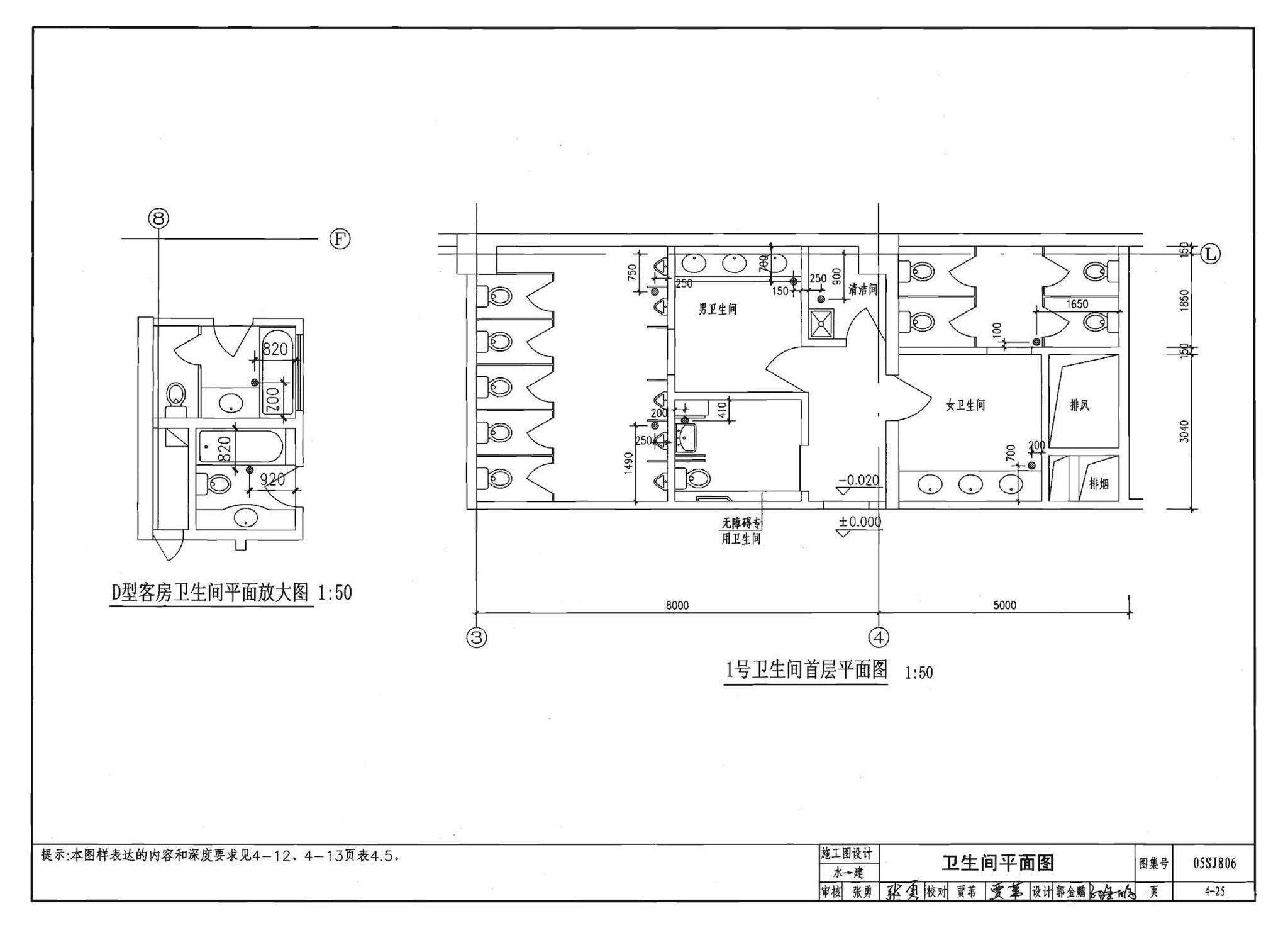 05SJ806--民用建筑工程设计互提资料深度及图样－建筑专业