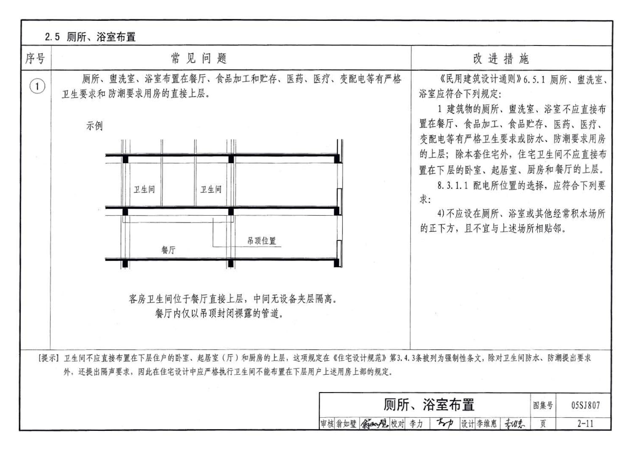 05SJ807--民用建筑工程设计常见问题分析及图示－建筑专业