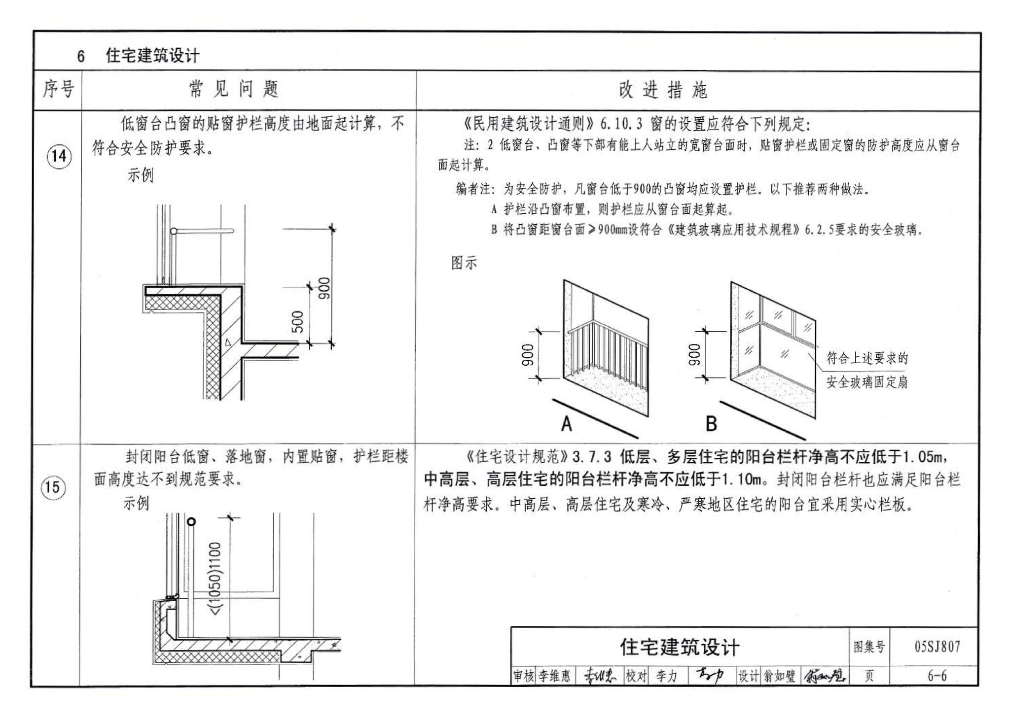 05SJ807--民用建筑工程设计常见问题分析及图示－建筑专业