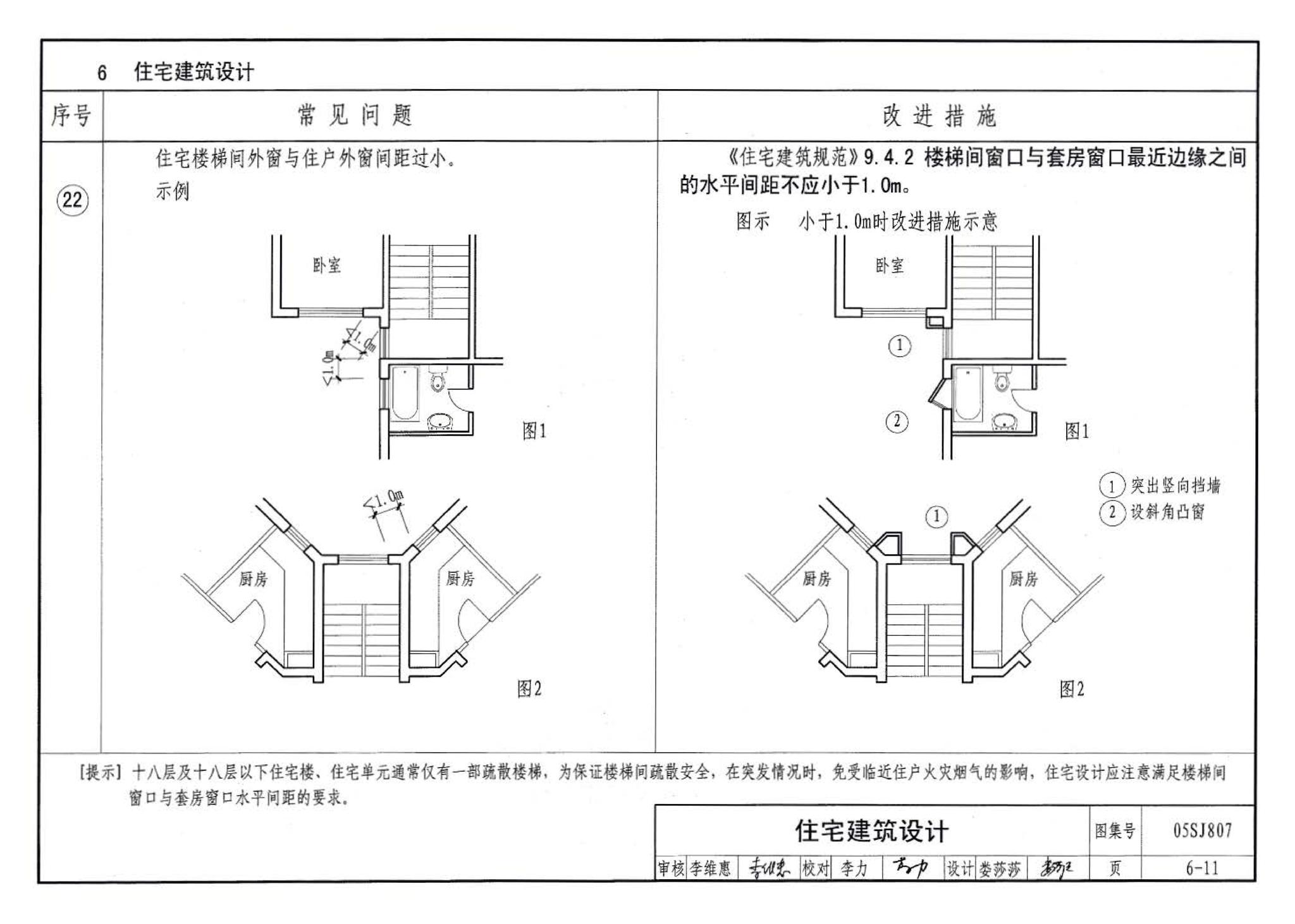 05SJ807--民用建筑工程设计常见问题分析及图示－建筑专业