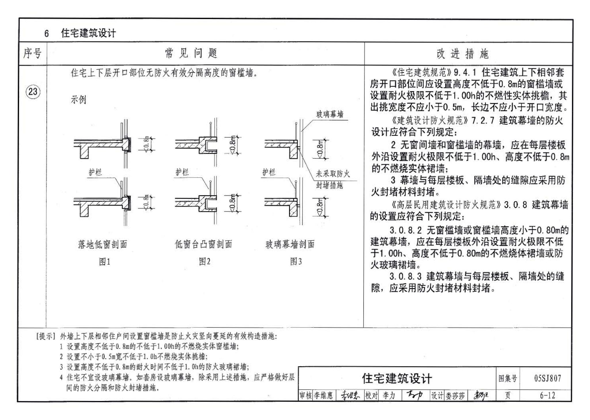 05SJ807--民用建筑工程设计常见问题分析及图示－建筑专业