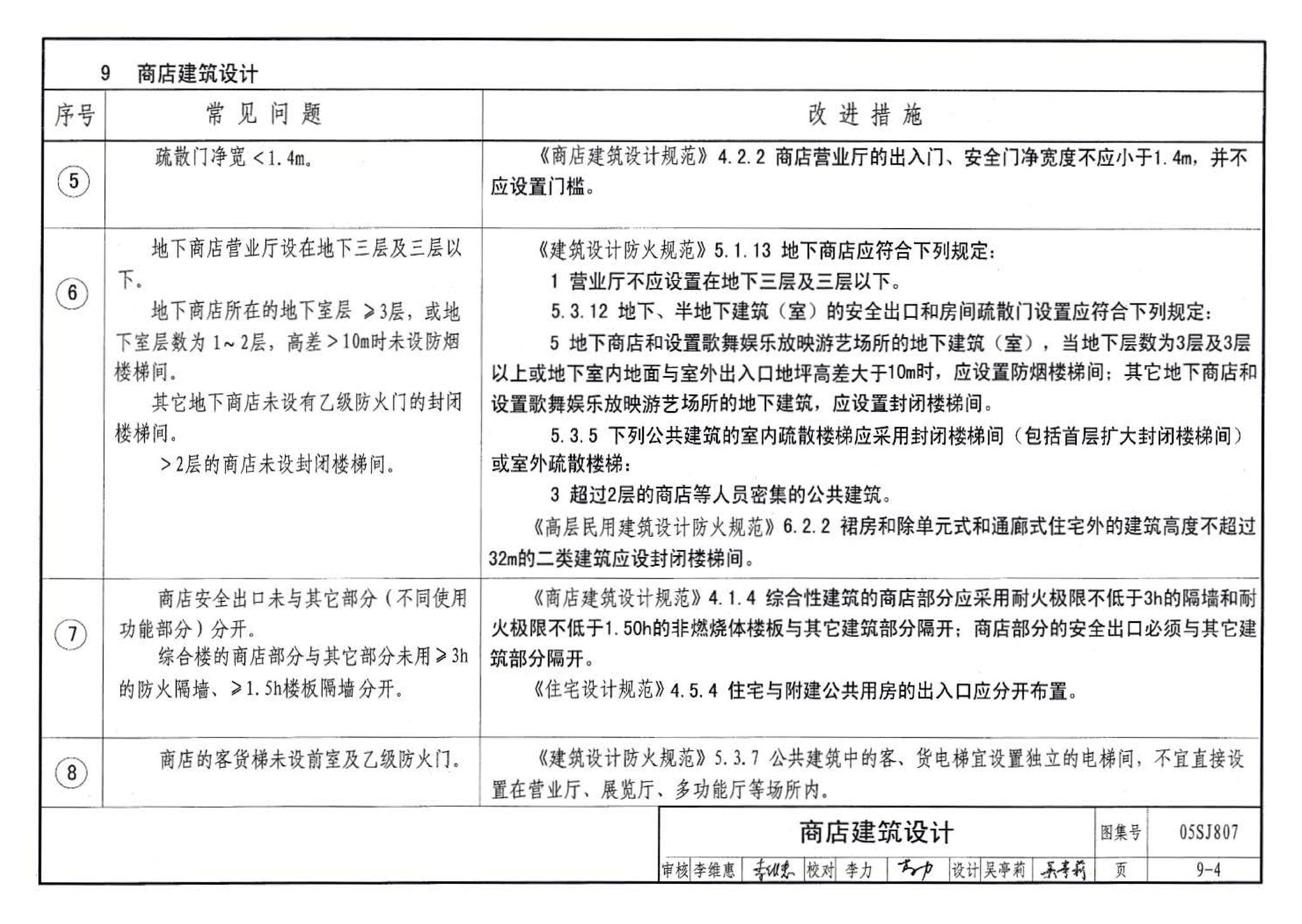 05SJ807--民用建筑工程设计常见问题分析及图示－建筑专业