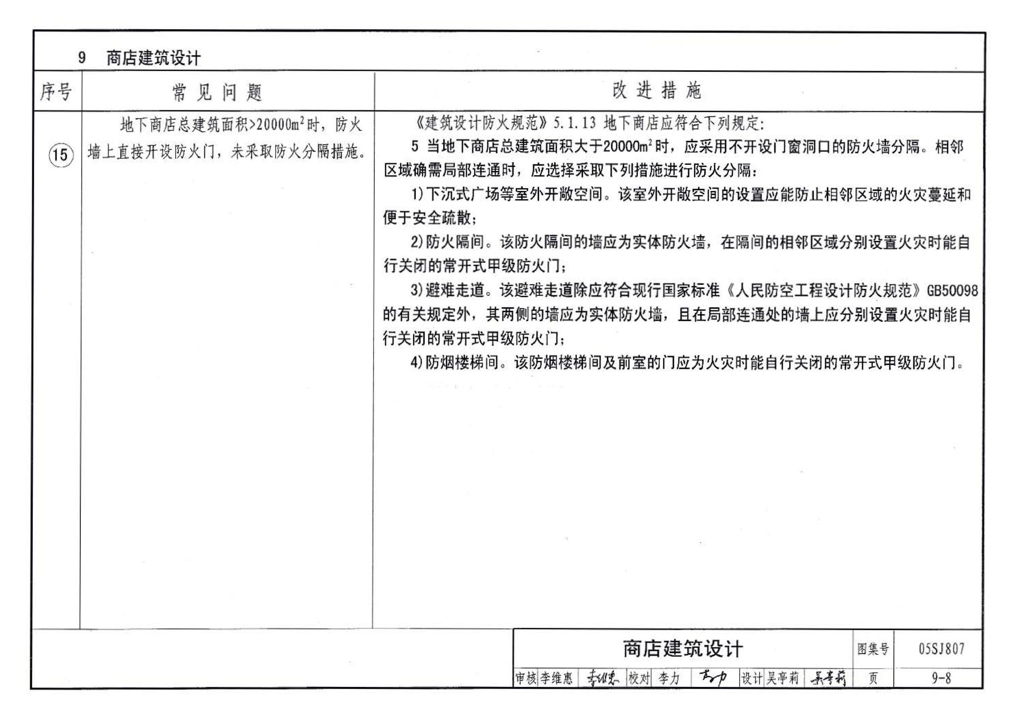 05SJ807--民用建筑工程设计常见问题分析及图示－建筑专业