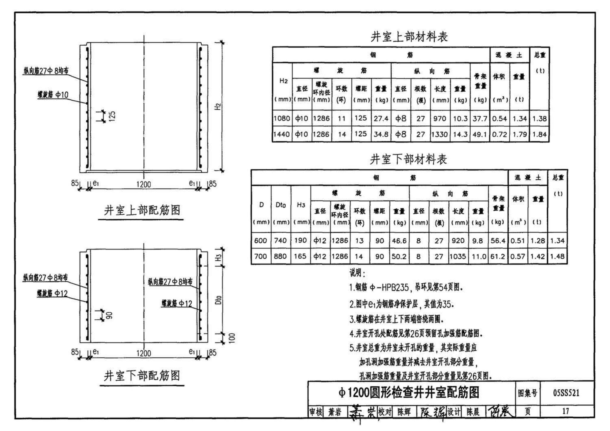 05SS521--预制装配式钢筋混凝土排水检查井