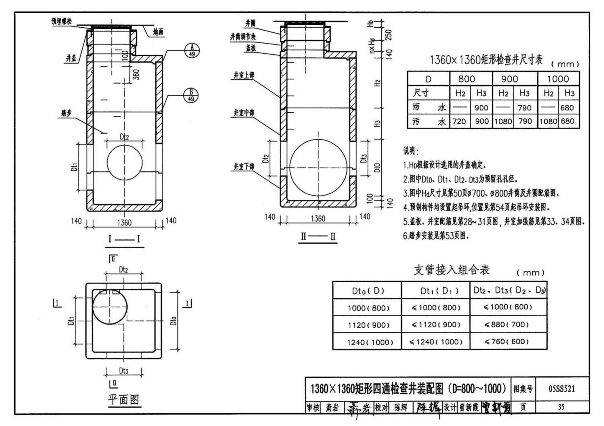 05SS521--预制装配式钢筋混凝土排水检查井
