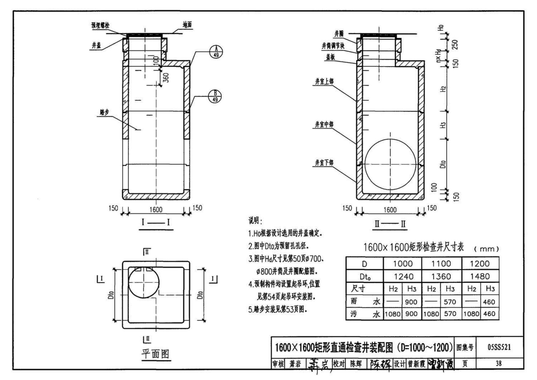 05SS521--预制装配式钢筋混凝土排水检查井