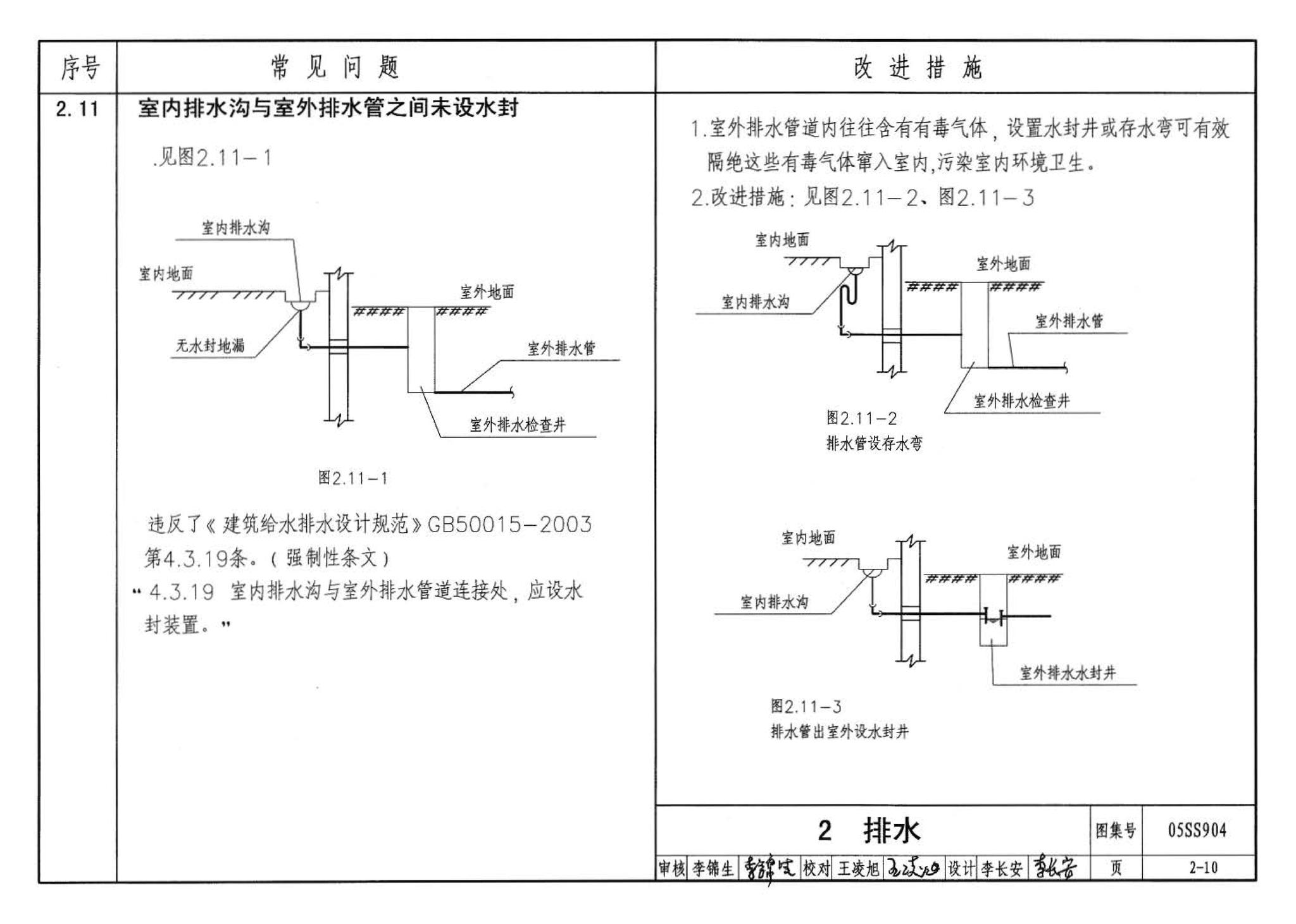 05SS904--民用建筑工程设计常见问题分析及图示－给水排水专业