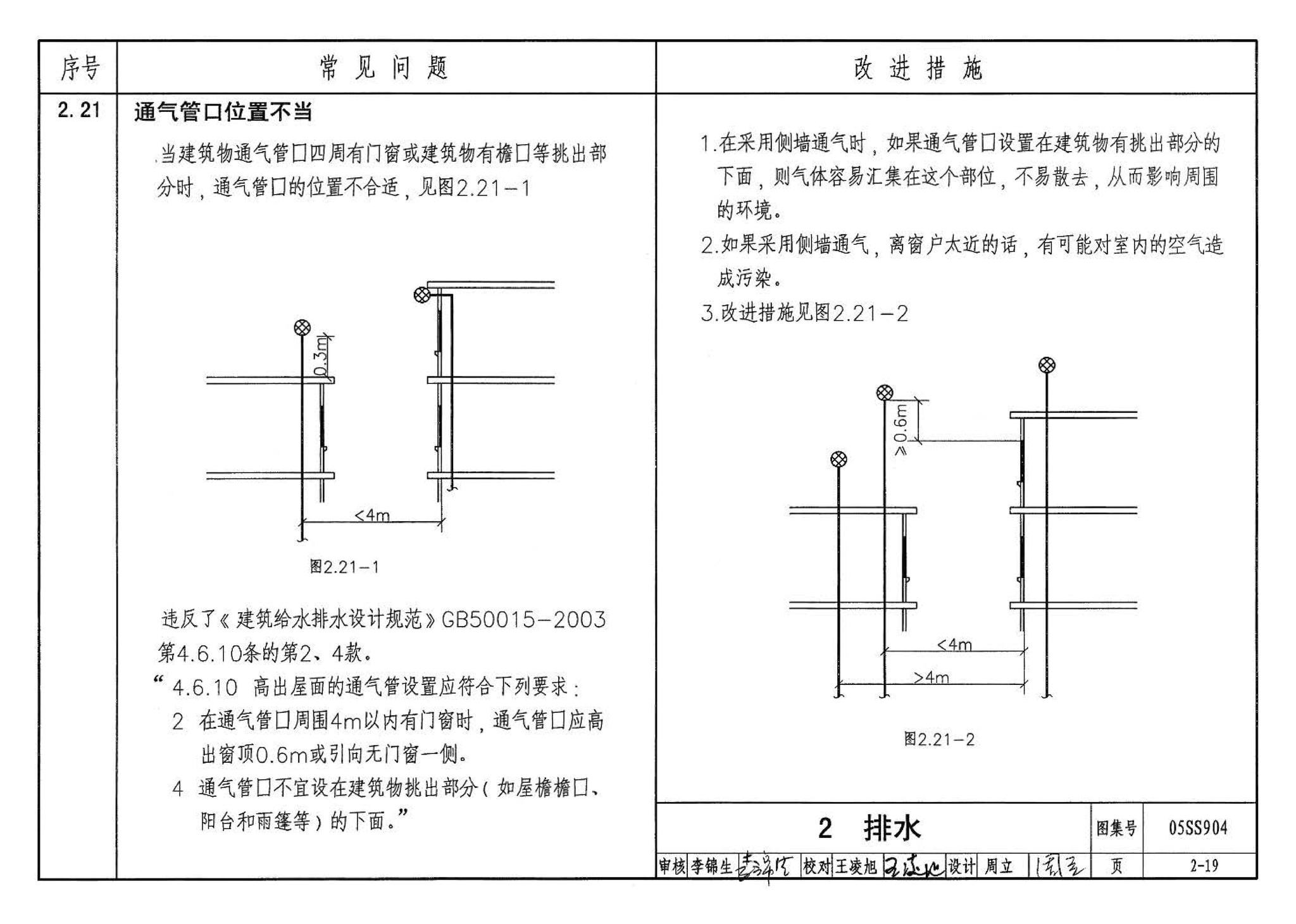 05SS904--民用建筑工程设计常见问题分析及图示－给水排水专业