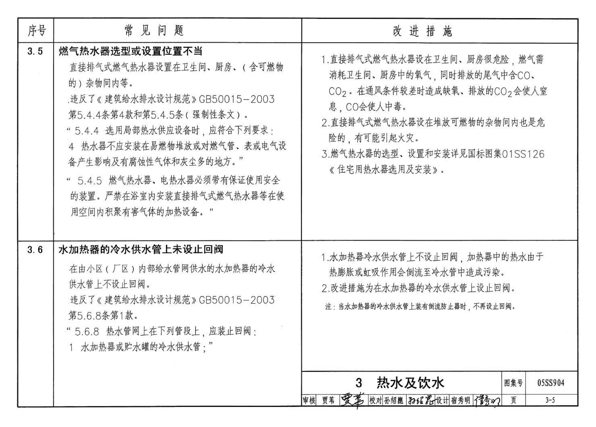 05SS904--民用建筑工程设计常见问题分析及图示－给水排水专业