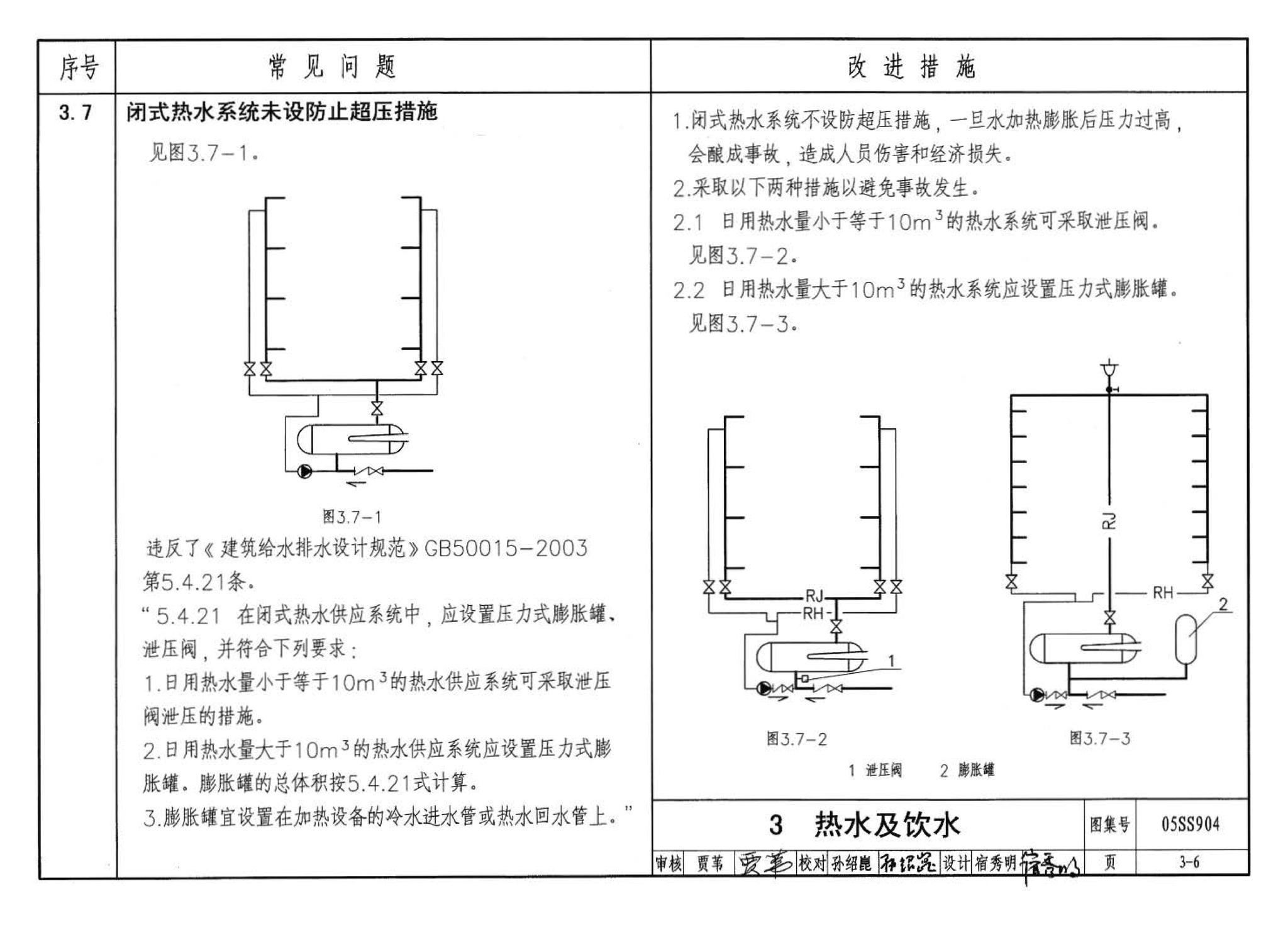 05SS904--民用建筑工程设计常见问题分析及图示－给水排水专业