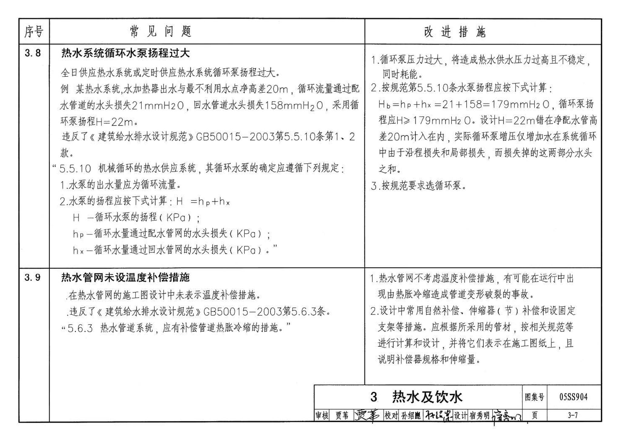 05SS904--民用建筑工程设计常见问题分析及图示－给水排水专业