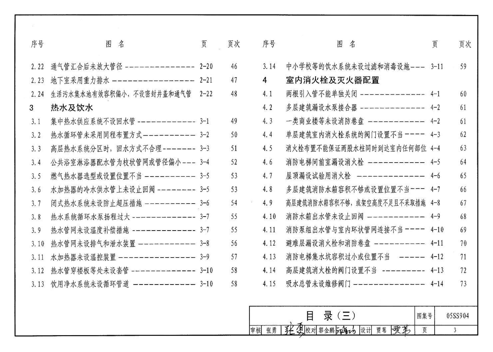 05SS904--民用建筑工程设计常见问题分析及图示－给水排水专业