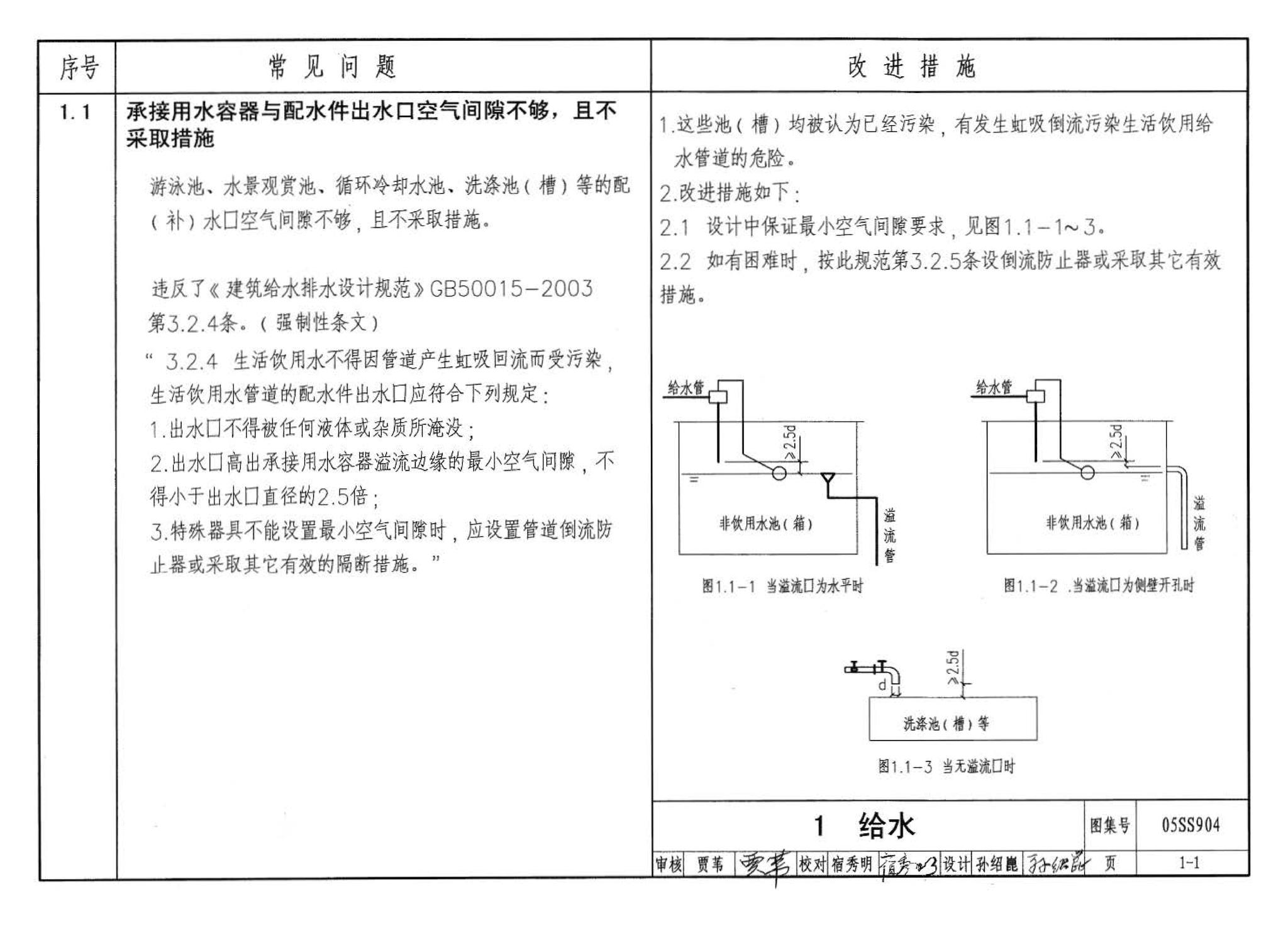 05SS904--民用建筑工程设计常见问题分析及图示－给水排水专业