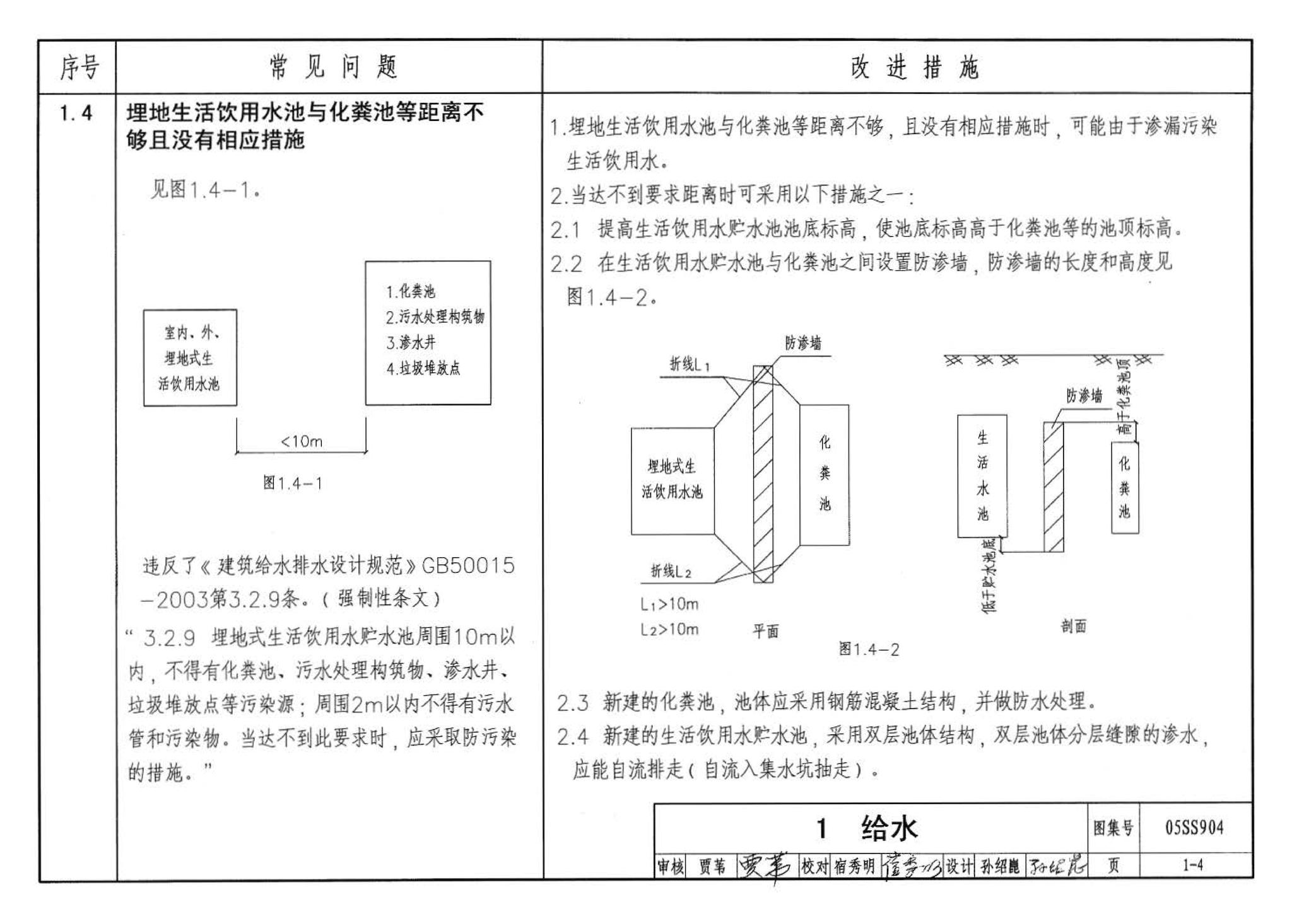 05SS904--民用建筑工程设计常见问题分析及图示－给水排水专业