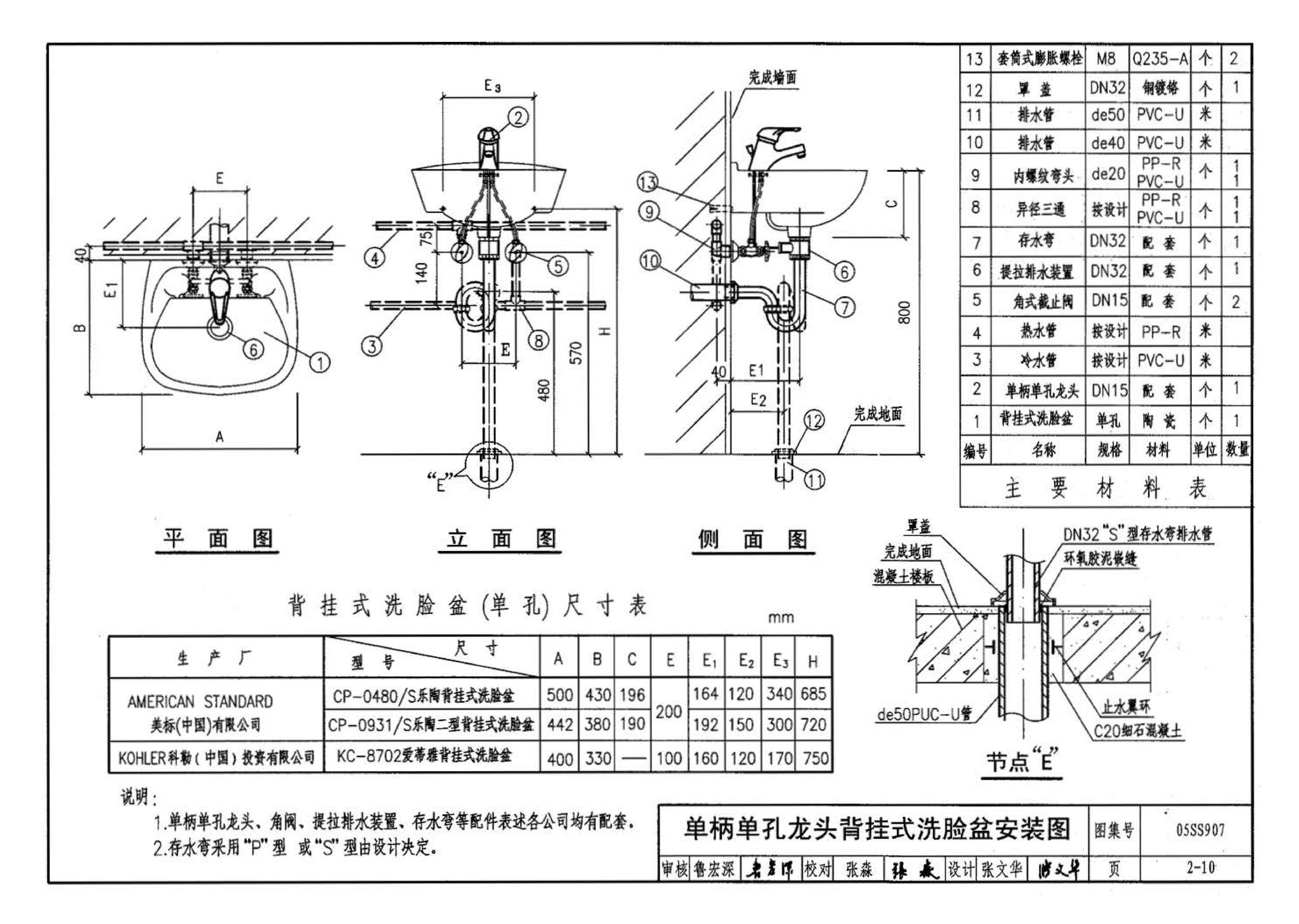 05SS907--小城镇住宅给水排水设施选用与安装