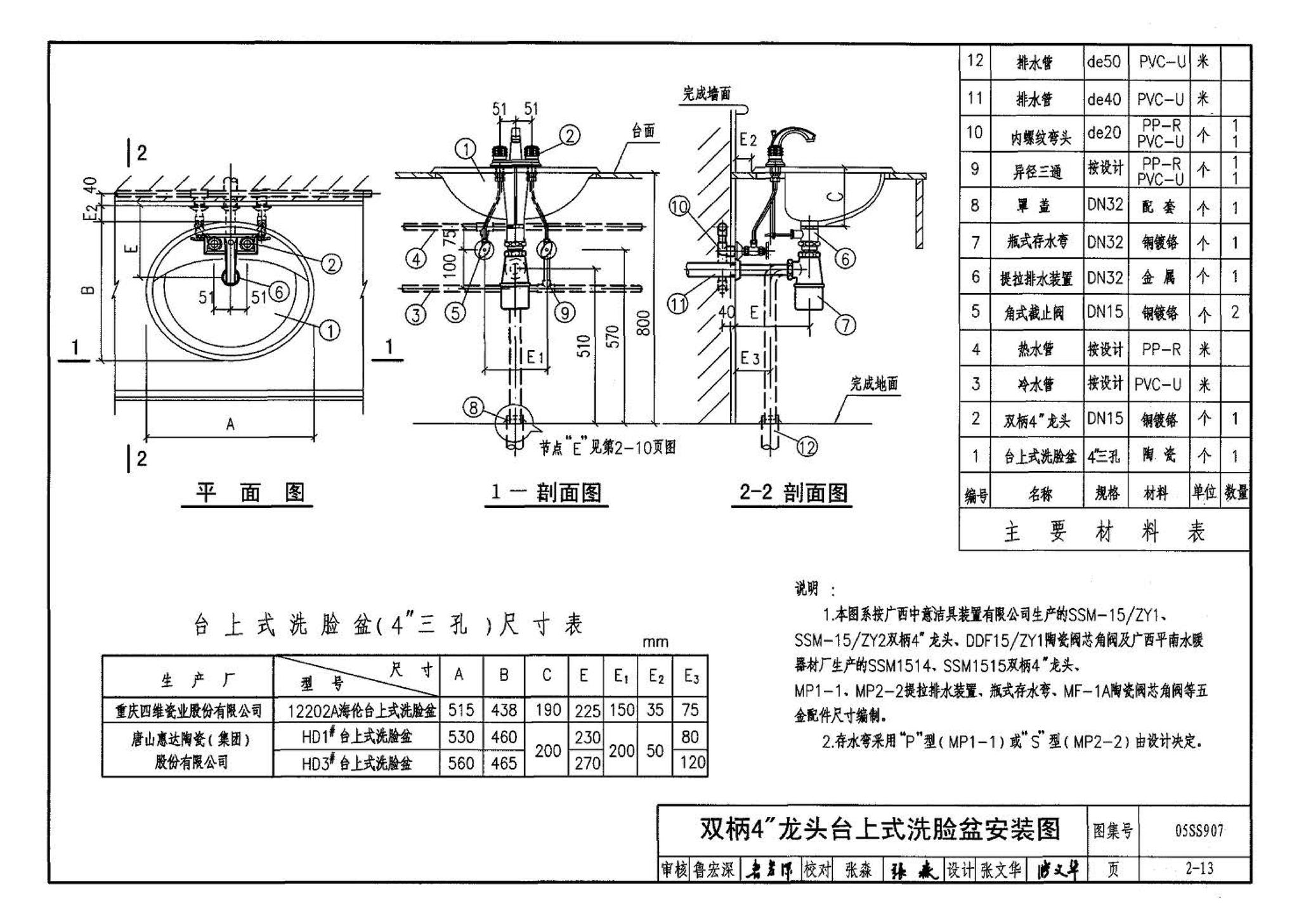 05SS907--小城镇住宅给水排水设施选用与安装