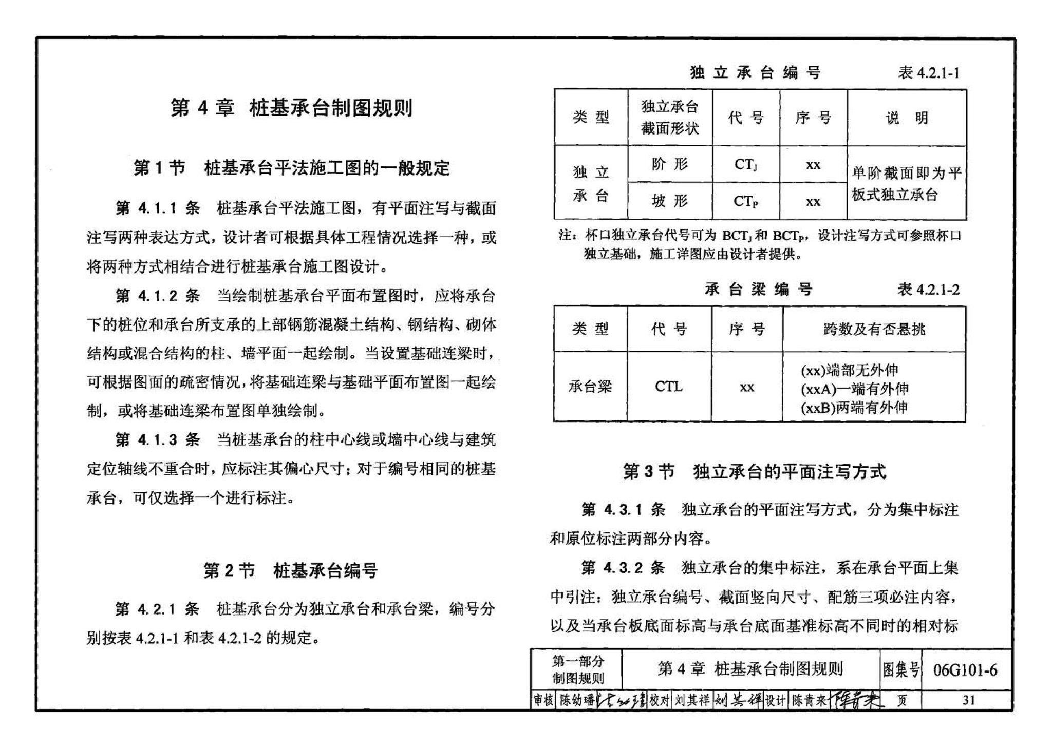 06G101-6--混凝土结构施工图平面整体表示方法制图规则和构造详图（独立基础、条形基础、桩基承台）