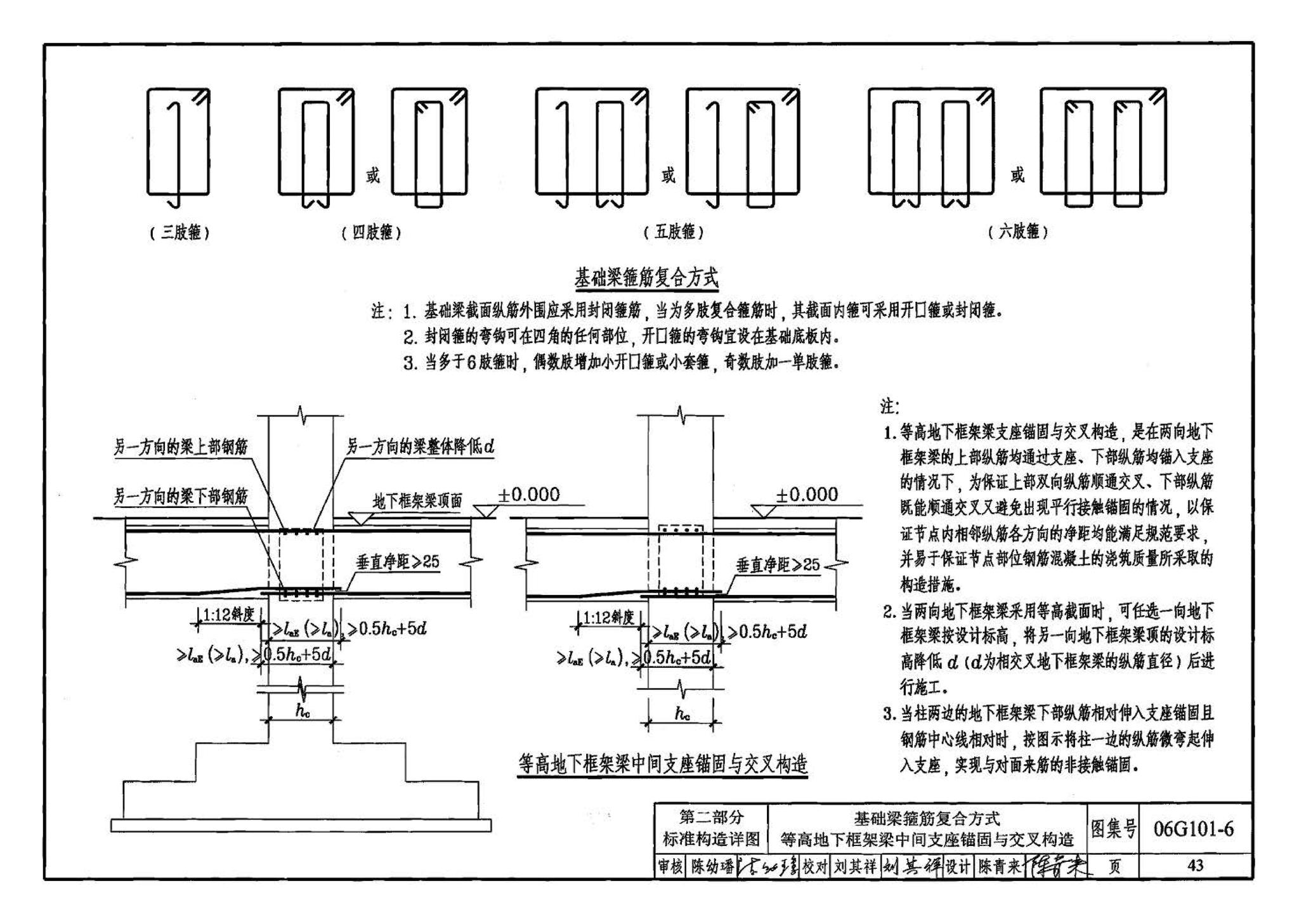 06G101-6--混凝土结构施工图平面整体表示方法制图规则和构造详图（独立基础、条形基础、桩基承台）