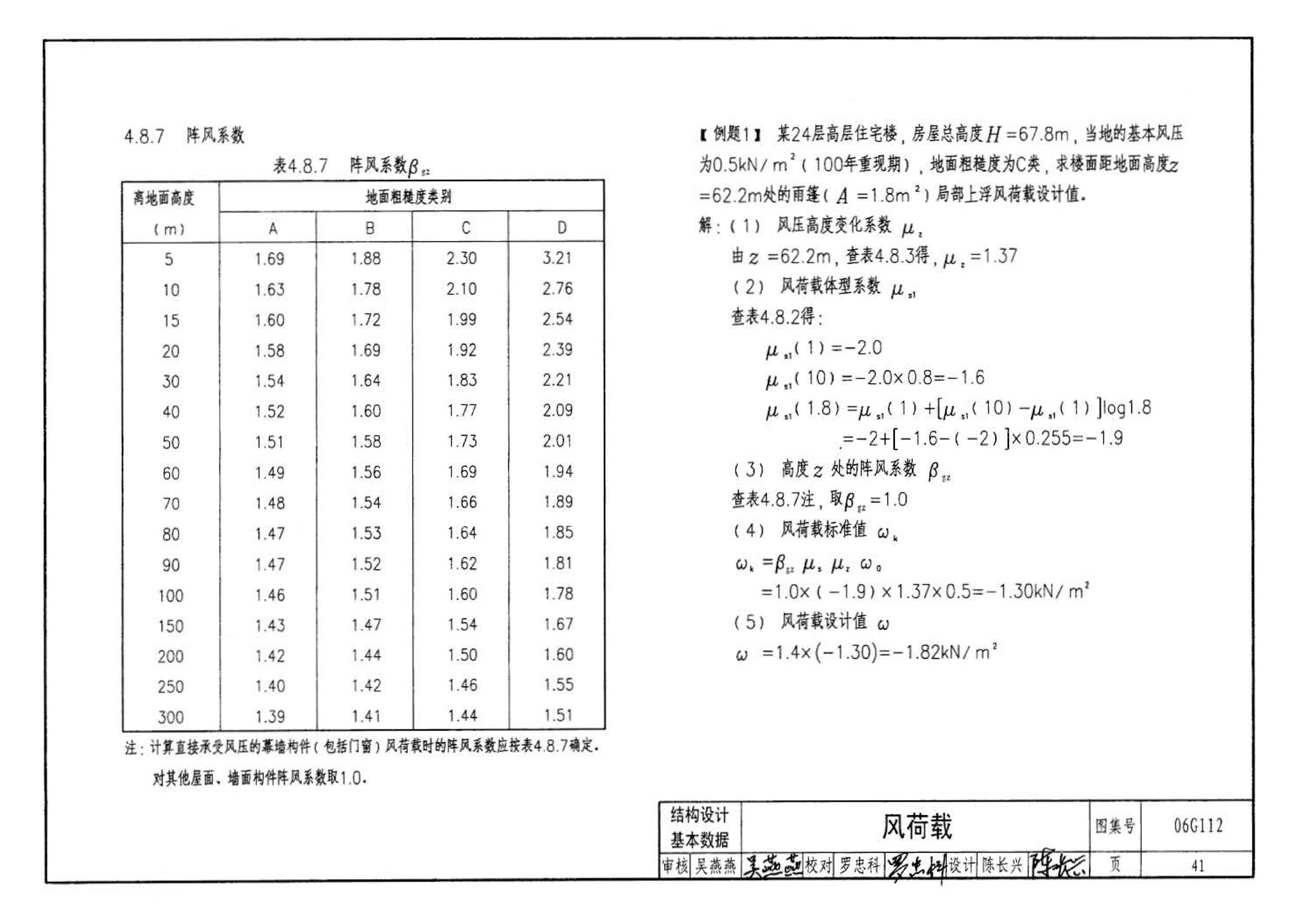 06G112--建筑结构设计常用数据