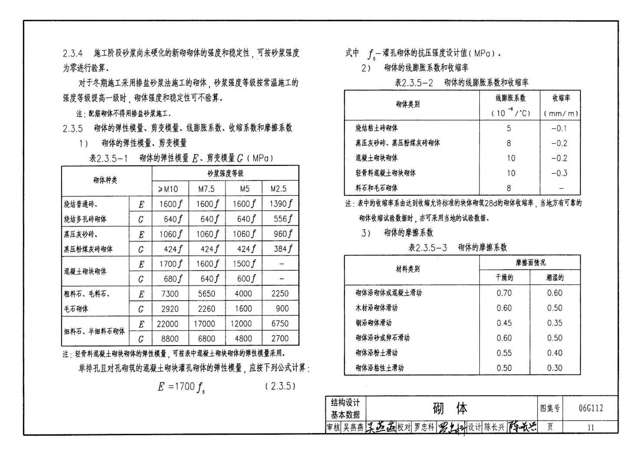 06G112--建筑结构设计常用数据
