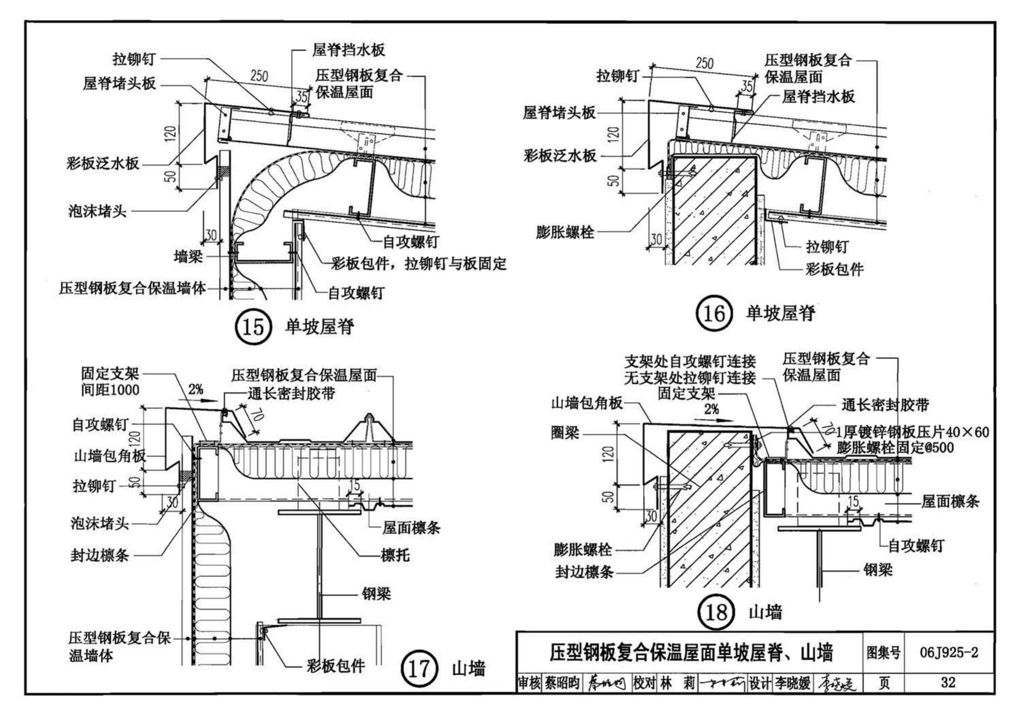 06J925-2--压型钢板、夹芯板屋面及墙体建筑构造（二）