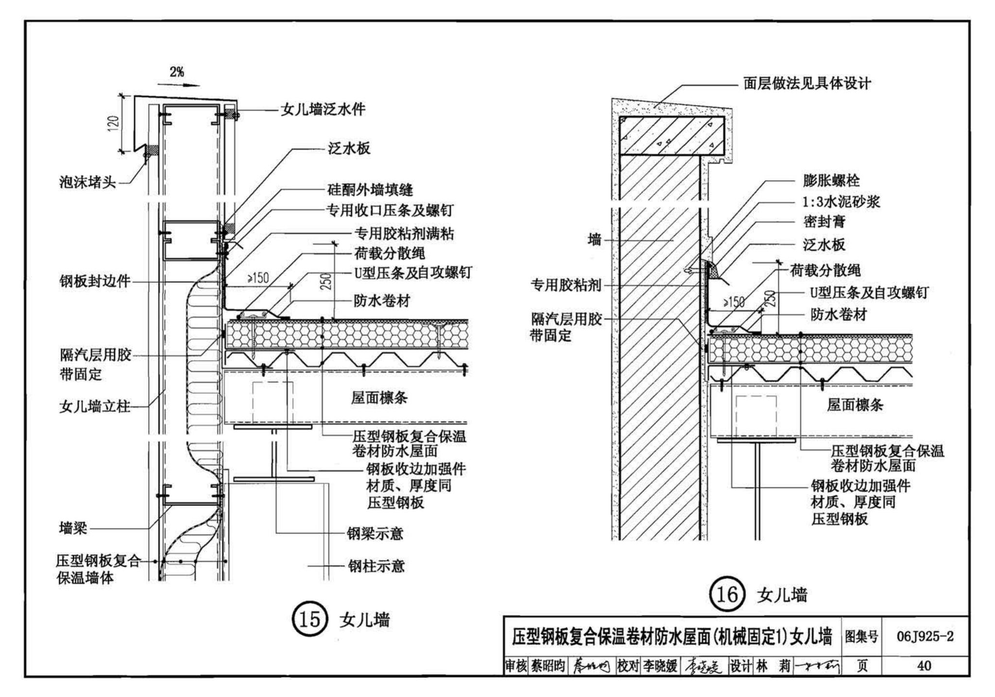 06J925-2--压型钢板、夹芯板屋面及墙体建筑构造（二）