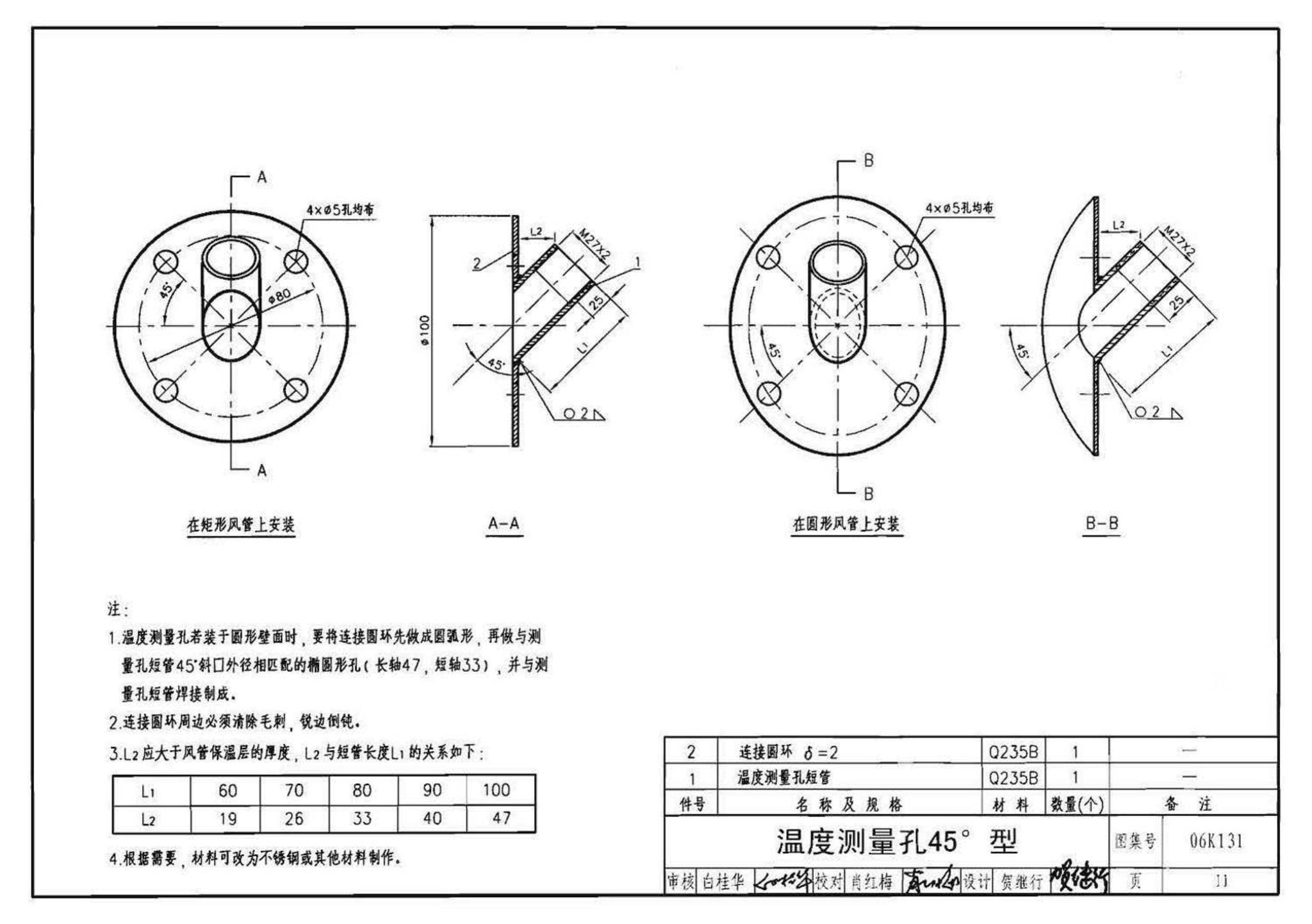 06K131--风管测量孔和检查门