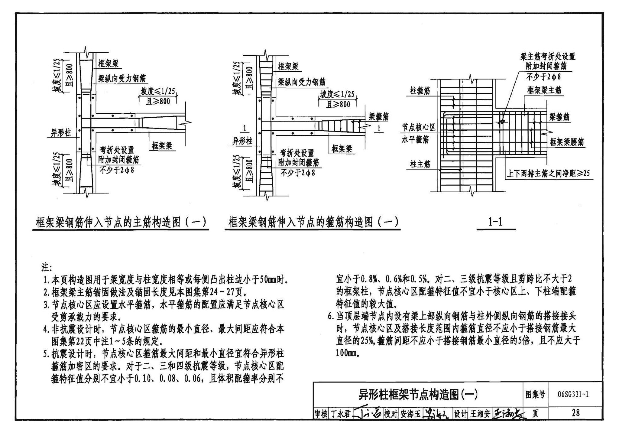 06SG331-1--混凝土异形柱结构构造(一)