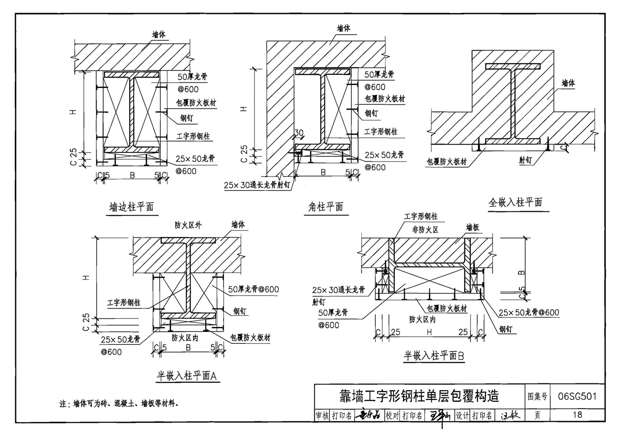 06SG501--民用建筑钢结构防火构造