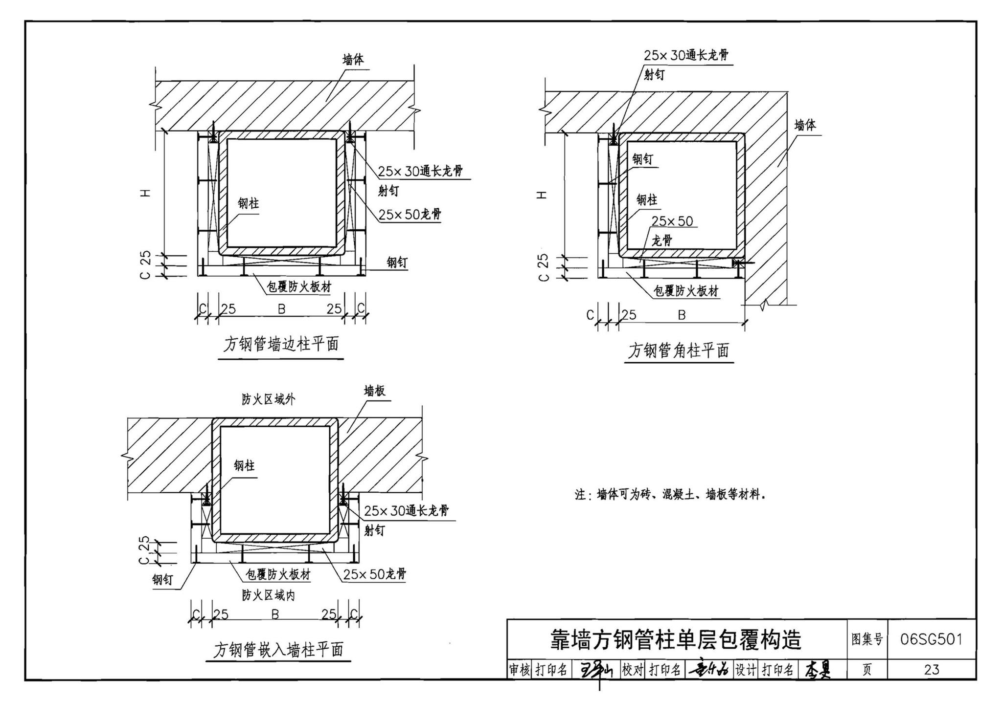 06SG501--民用建筑钢结构防火构造